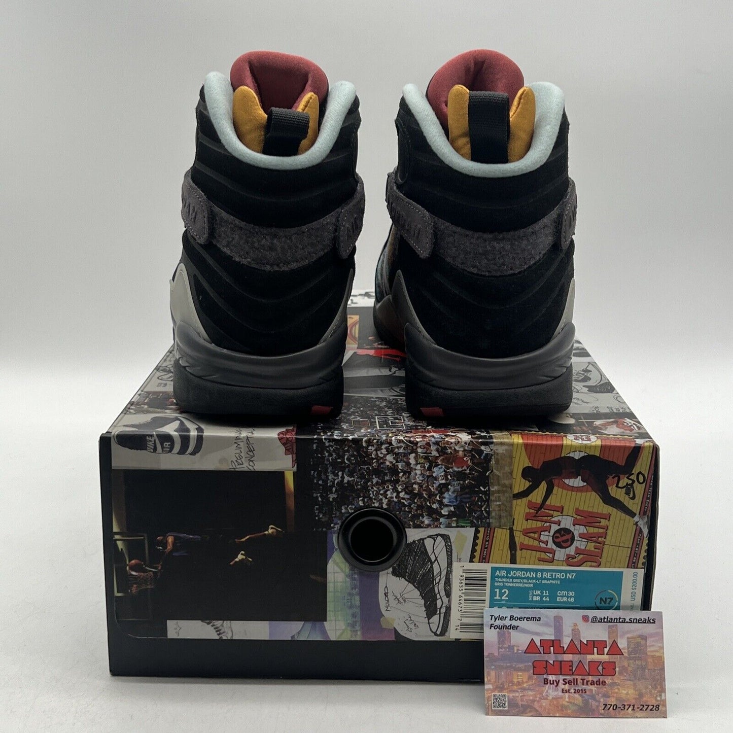 Size 12 - Air Jordan 8 Retro SP N7 Pendleton Black Suede (CQ9601-001)