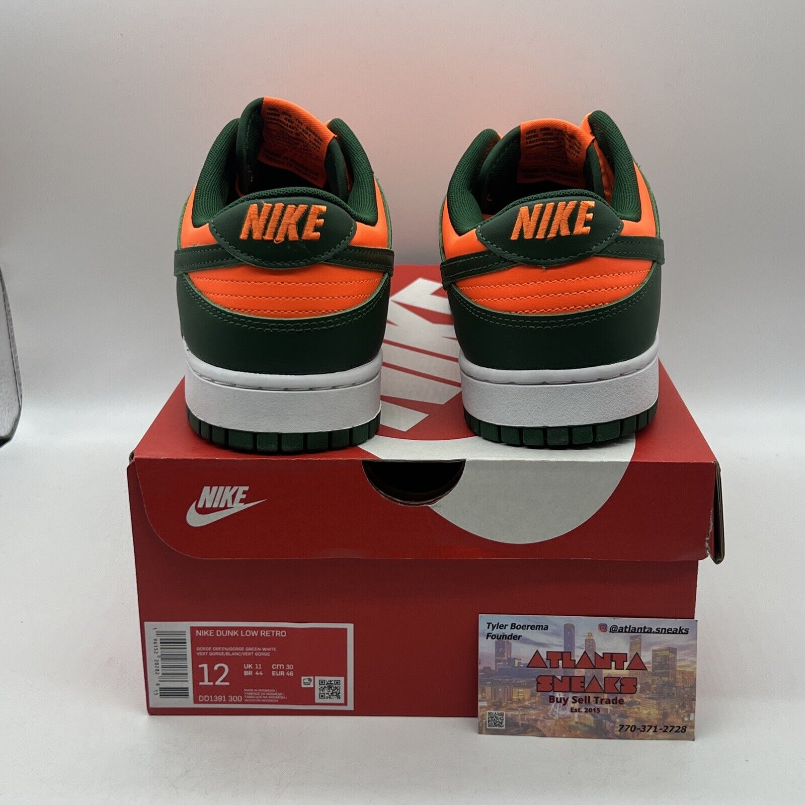 Size 12 - Nike Dunk Low Miami Hurricanes Brand New Og All