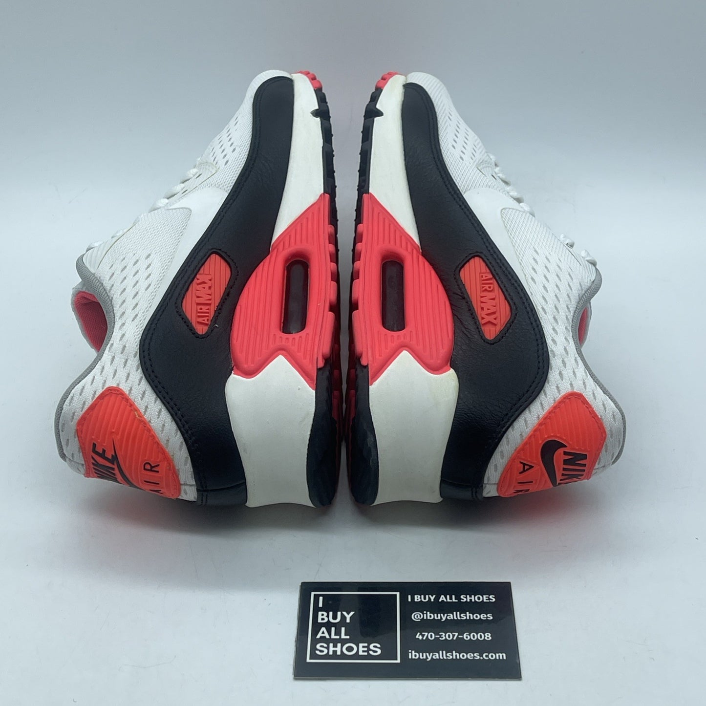 Size 9.5 - Nike Air Max 90 Em White Black Suede Leather (554719-110)