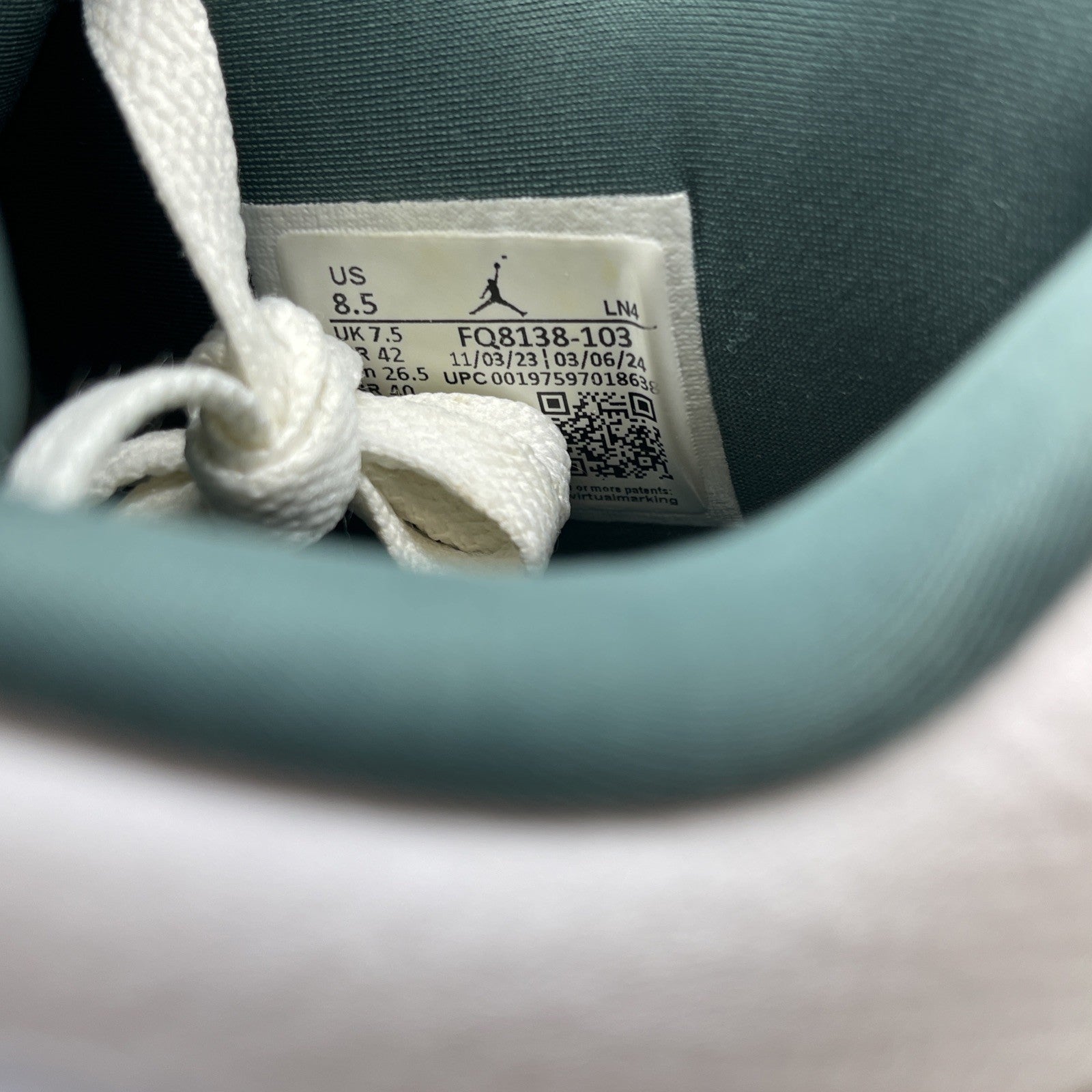 Size 8.5 - Air Jordan 4 Retro Oxidized Green White Leather (FQ8138-103)