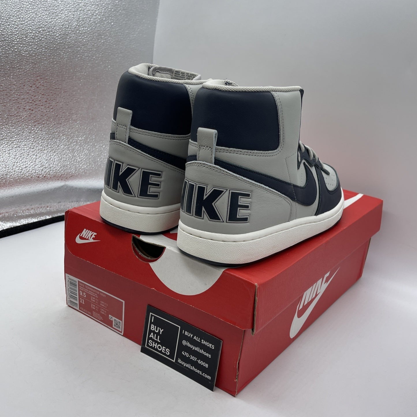 Size 9.5 - Nike Terminator High Georgetown Grey Blue Leather (FB1832-001)