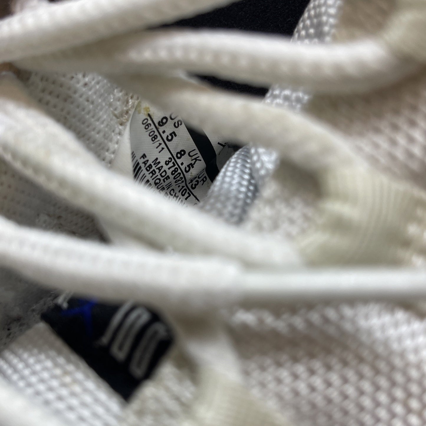Size 9.5 - Jordan 11 Retro Concord White Black Leather Suede (378037-107)