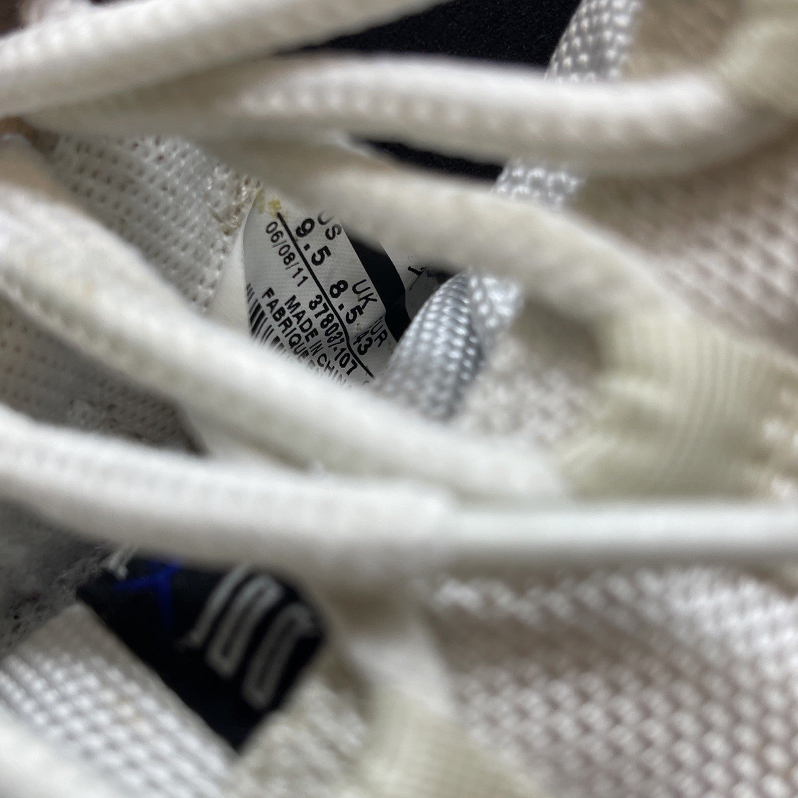 Size 9.5 - Jordan 11 Retro Concord White Black Leather Suede (378037-107)