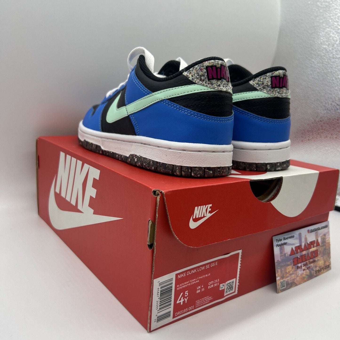 Nike Dunk Low “Crater” Grade School Size 4.5Y Og All Brand New Blue Mint Black