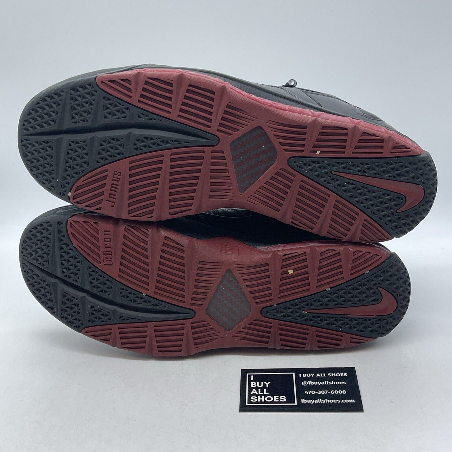 Size 12 - Nike Zoom LeBron 3 Black Crimson Red Lather (312147-004)
