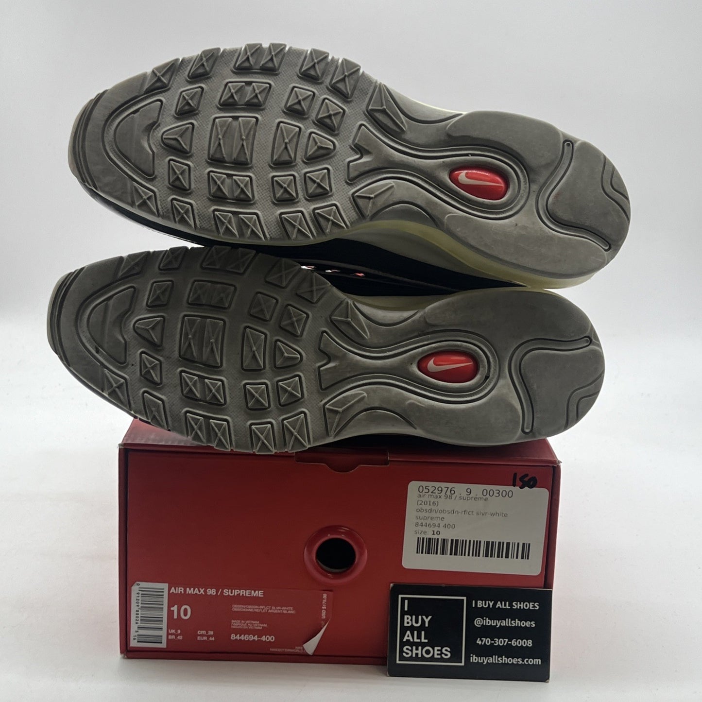 Size 10 - Nike Supreme x Air Max 98 Obsidian (844694-400)