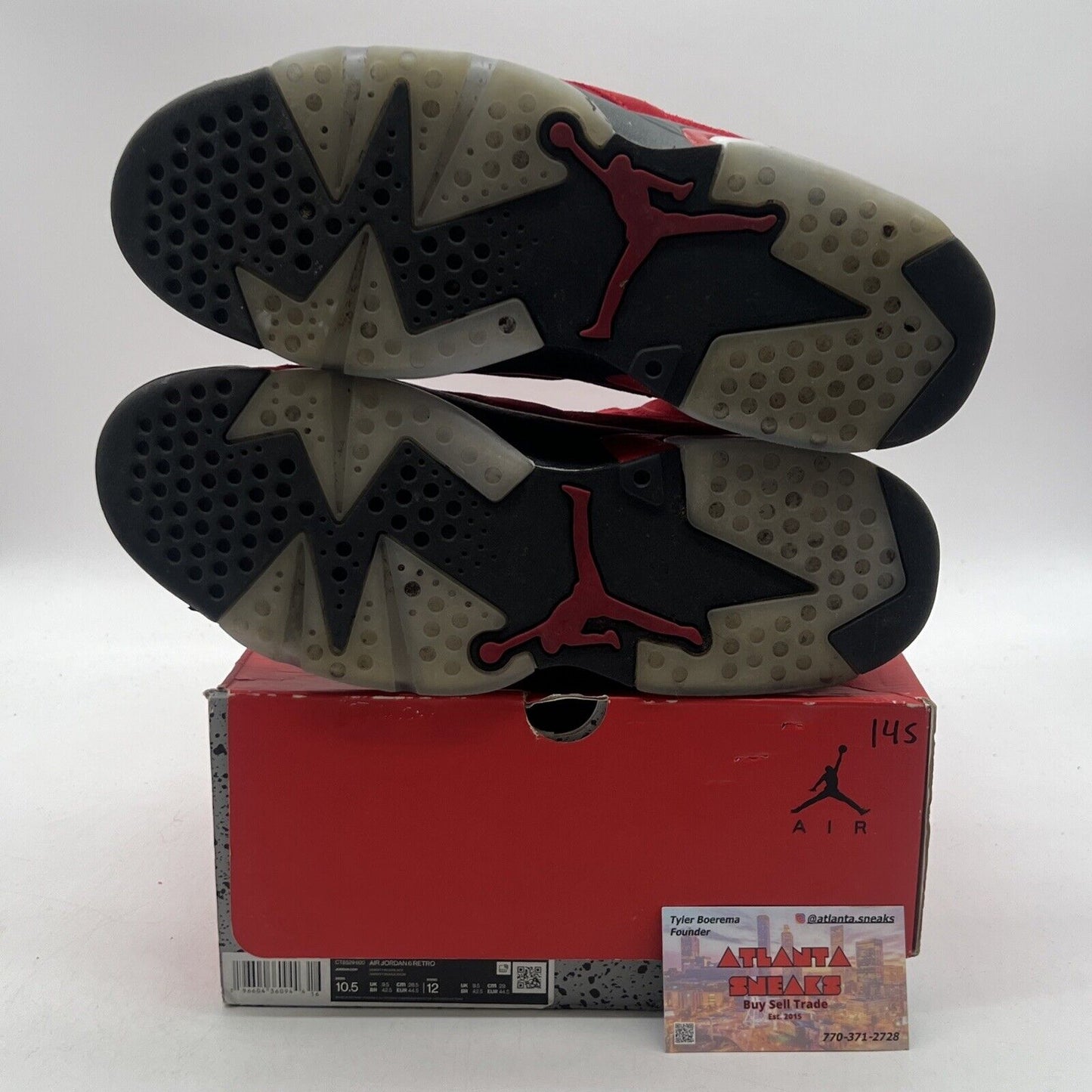 Size 10.5 - Air Jordan 6 Retro Toro Bravo Black Red Suede Icey (CT8529-600)
