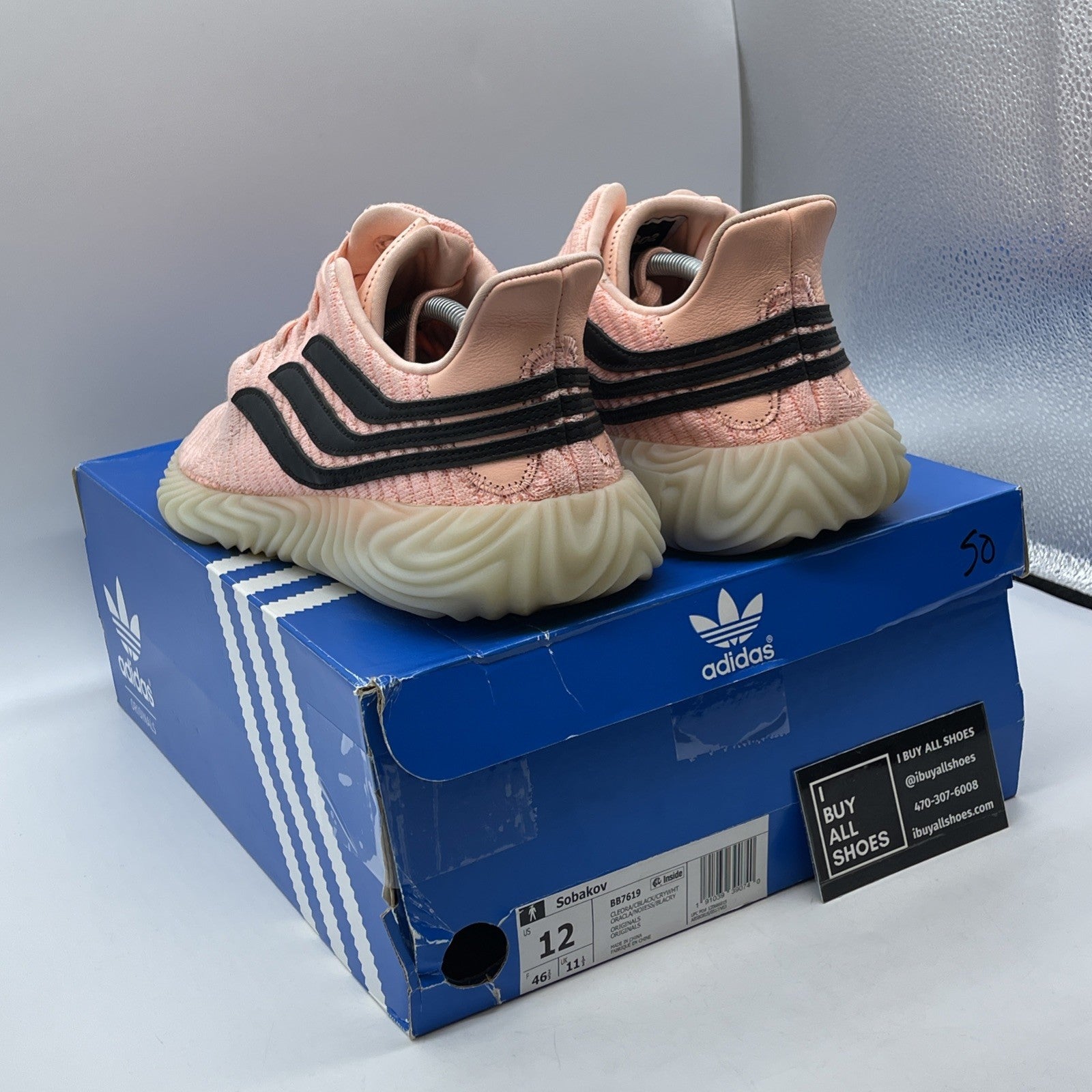 Size 12 - adidas Sobakov Clear Orange Pink Black Suede Leather (BB7619)