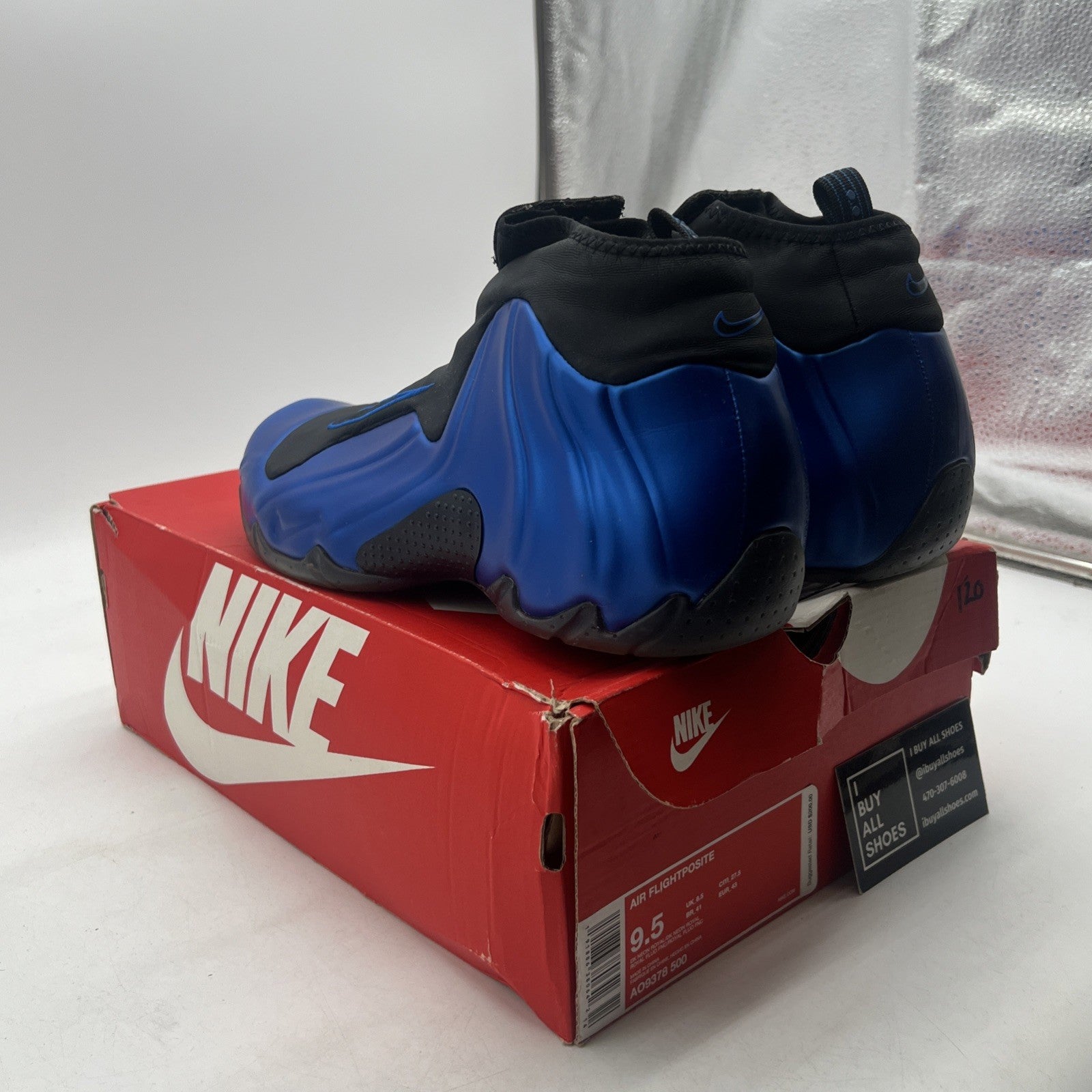 Size 9.5 - Nike Air Flightposite One Dark Neon Royal (AO9378-500)