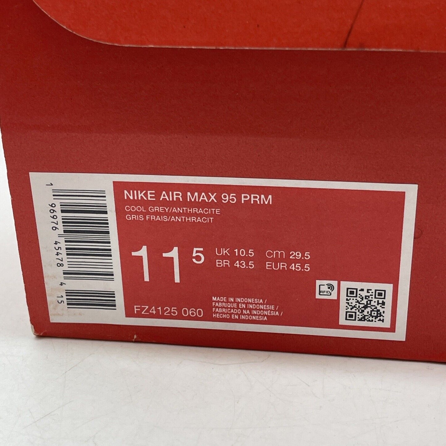 Size 11.5 - Nike Air Max 95 Premium Atlanta Black Grey Suede (FZ4125-060)