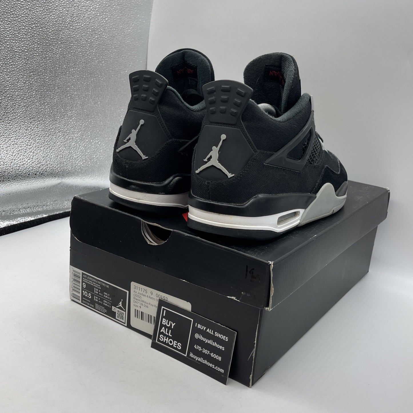 Size 9 - Air Jordan 4 Retro SE Mid Black Canvas Suede (DH7138-006)