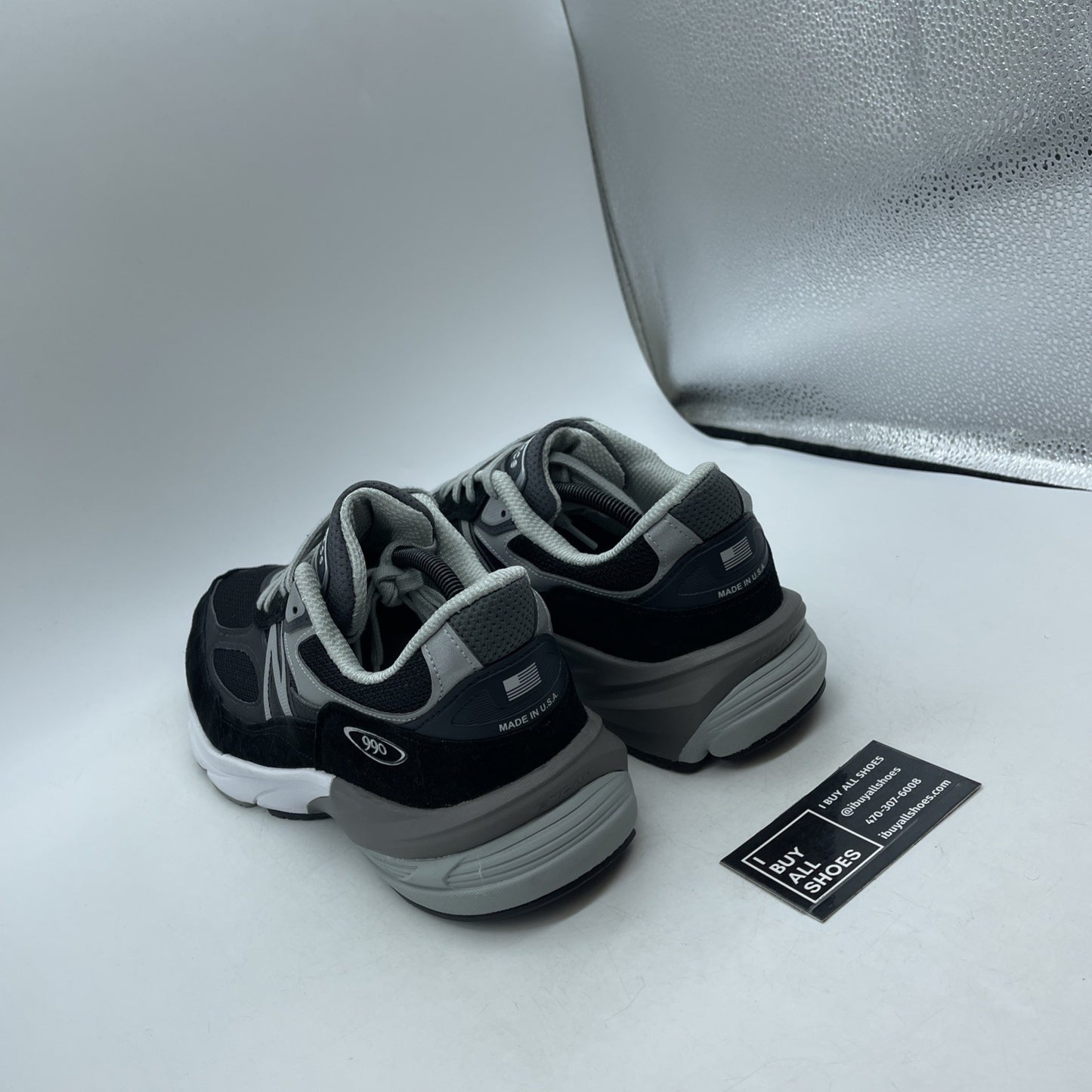 Size 12 - New Balance 990v6 Made in USA Black Silver (M990BK6)