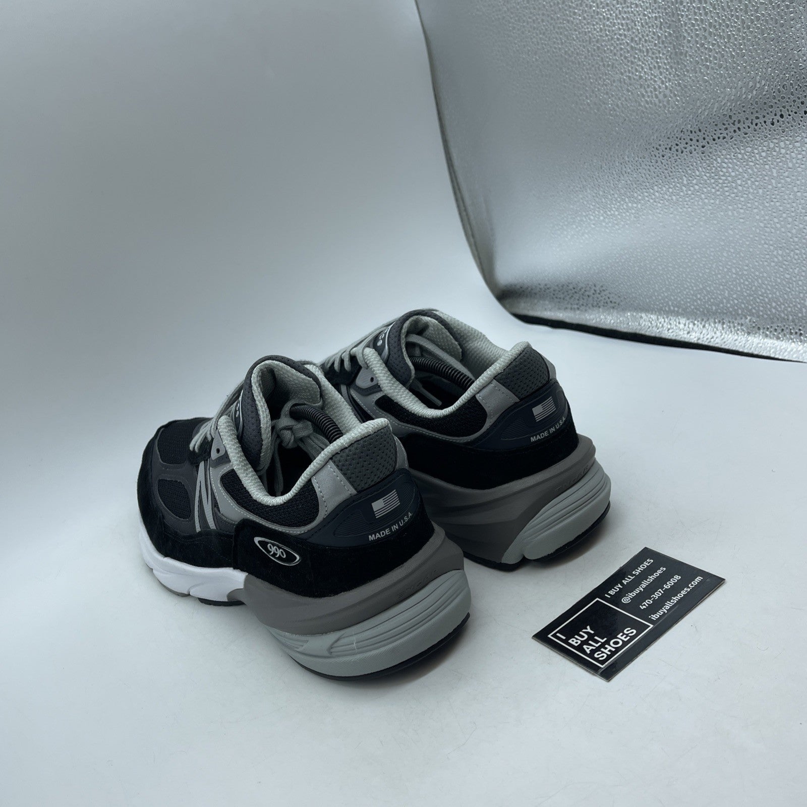 Size 12 - New Balance 990v6 Made in USA Black Silver (M990BK6)