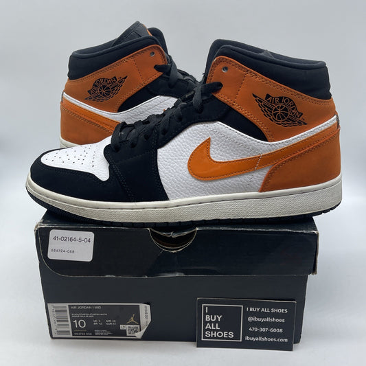 Size 10 - Air Jordan 1 Mid Shattered Backboard Orange Black Suede (554724-058)