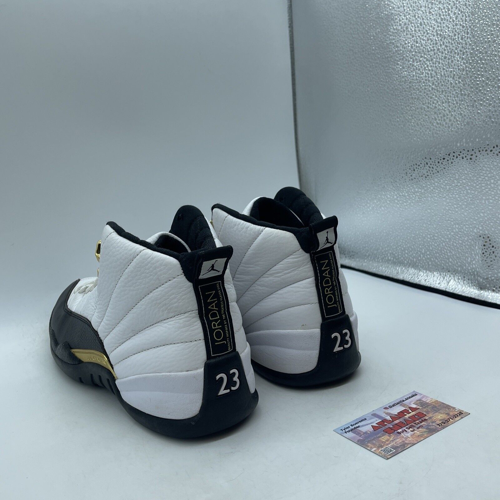 Size 11.5 - Jordan 12 Royalty Black White Gold Leather (CT8013-170)