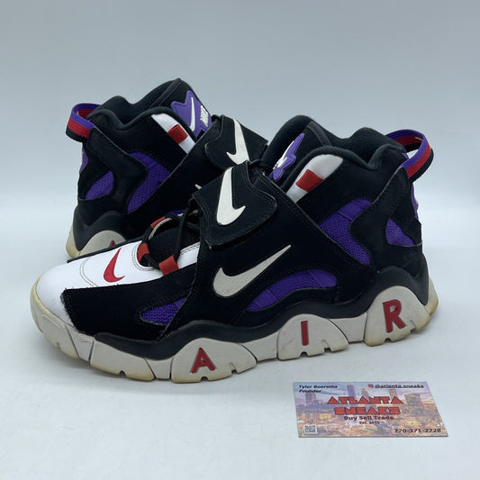 Size 10 - Nike Air Barrage Mid Raptors Purple Black Suede Leather (CD9329-001)