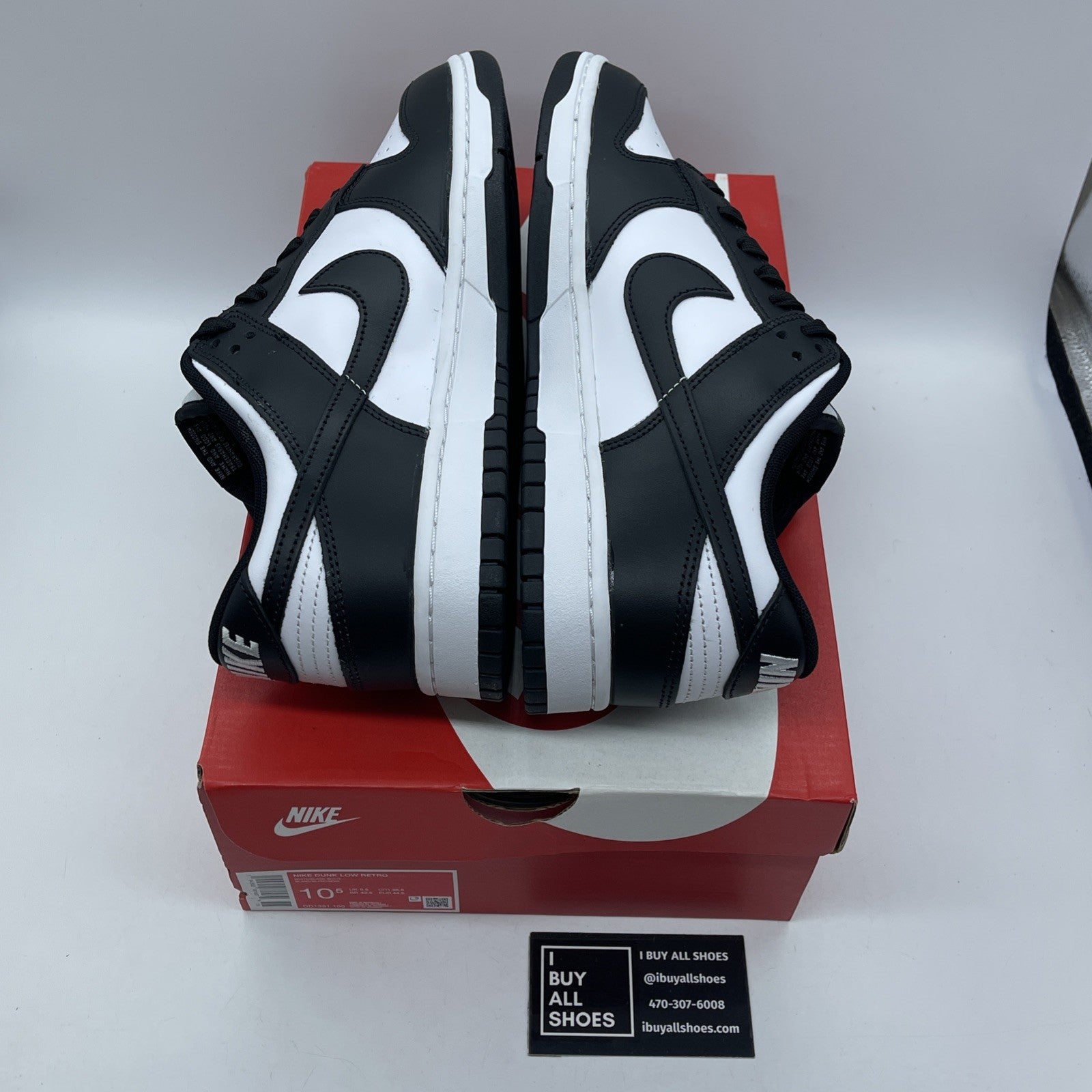 Size 10.5 - Nike Dunk Low Black White Leather (DD1391-100)
