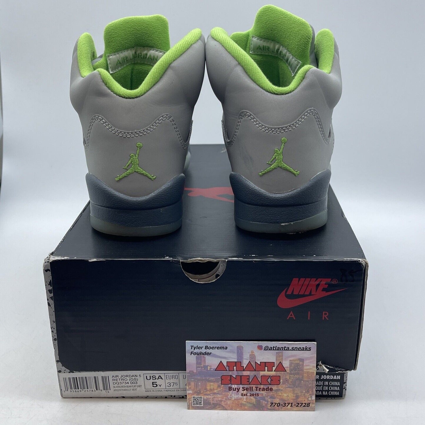 Size 5 (GS) - Jordan 5 Retro 2022 Mid Green Bean Grey (DQ3734-003)