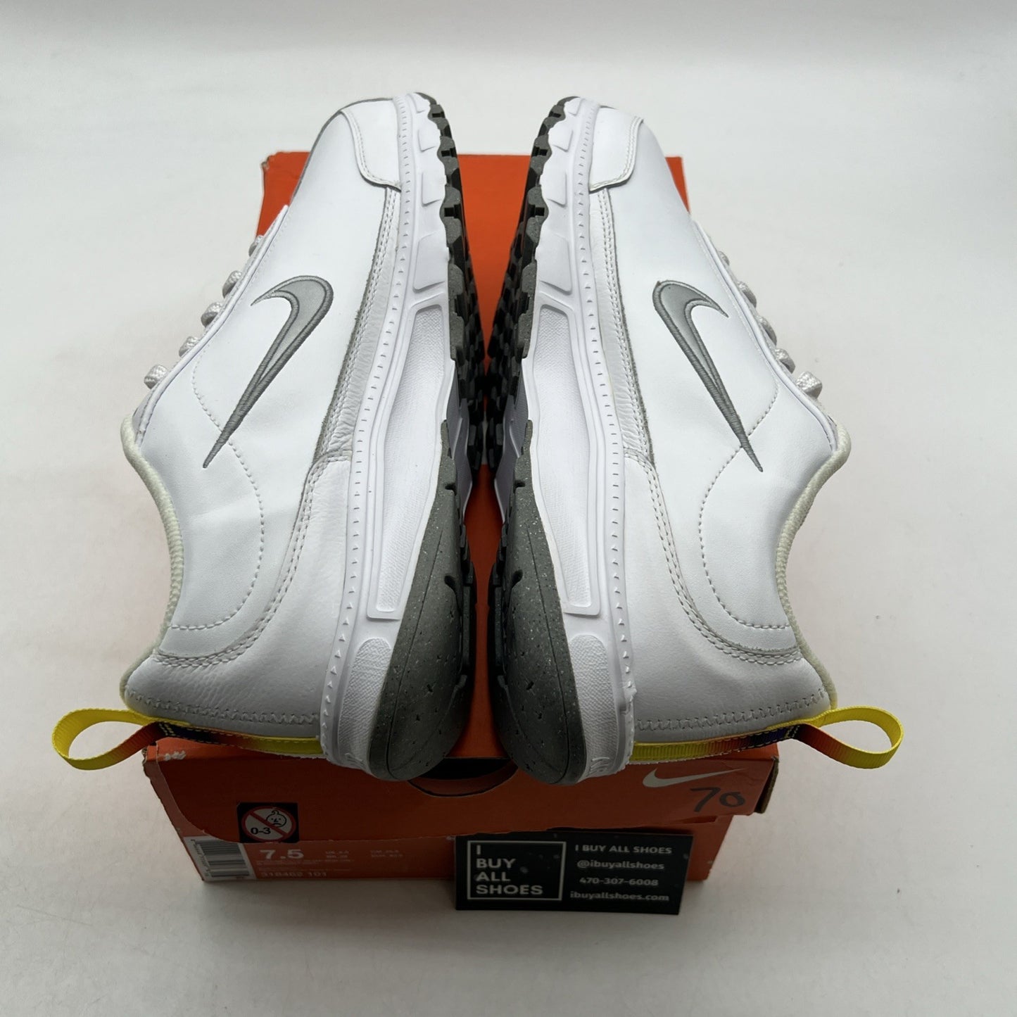 Size 7.5 - Nike Air Native N7 White Leather Shoes (318462-101)