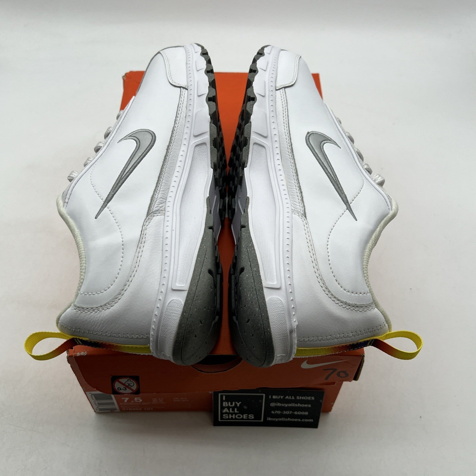 Size 7.5 - Nike Air Native N7 White Leather Shoes (318462-101)