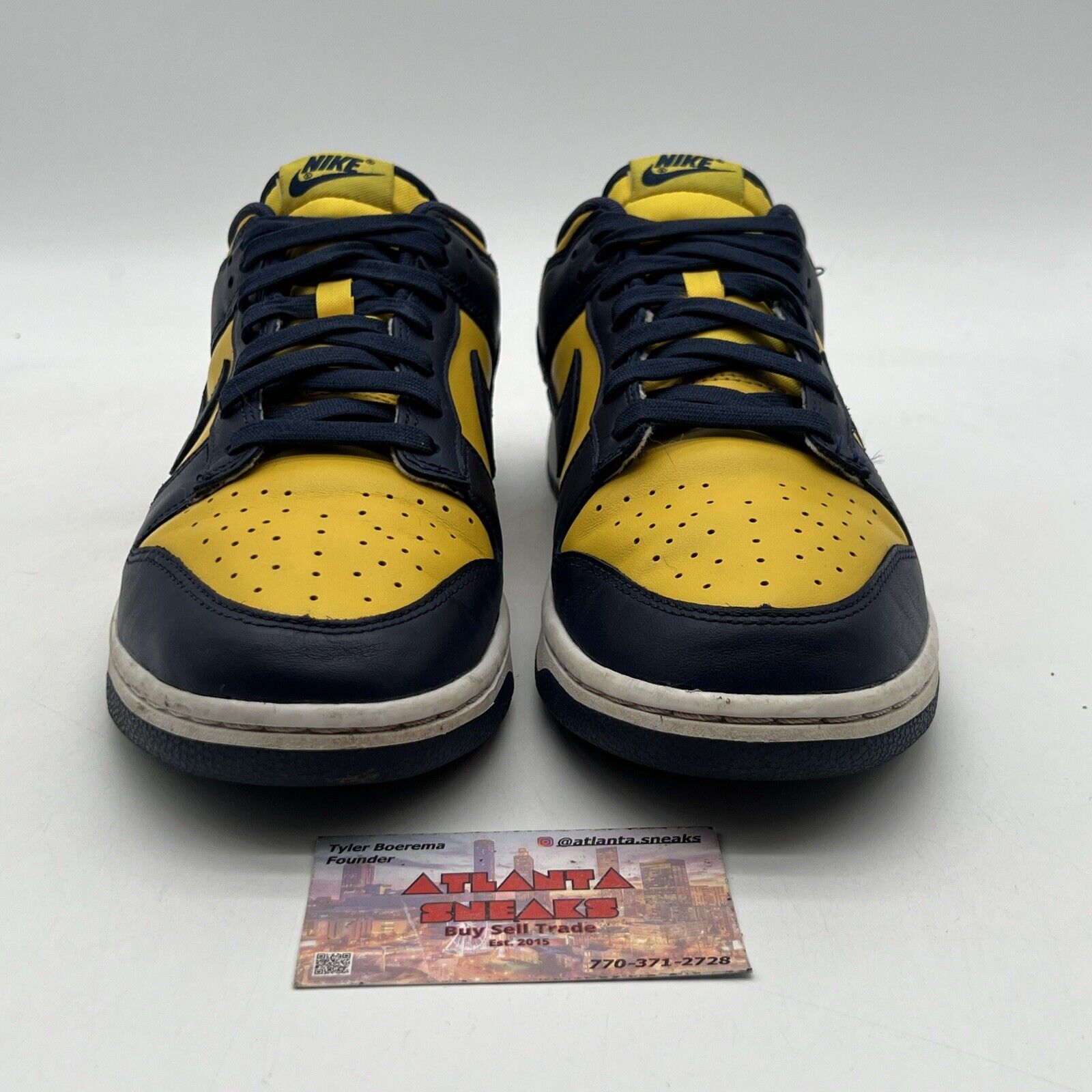 Size 9 - Nike Dunk Low Michigan 2021 Yellow Navy Leather White (DD1391-700)