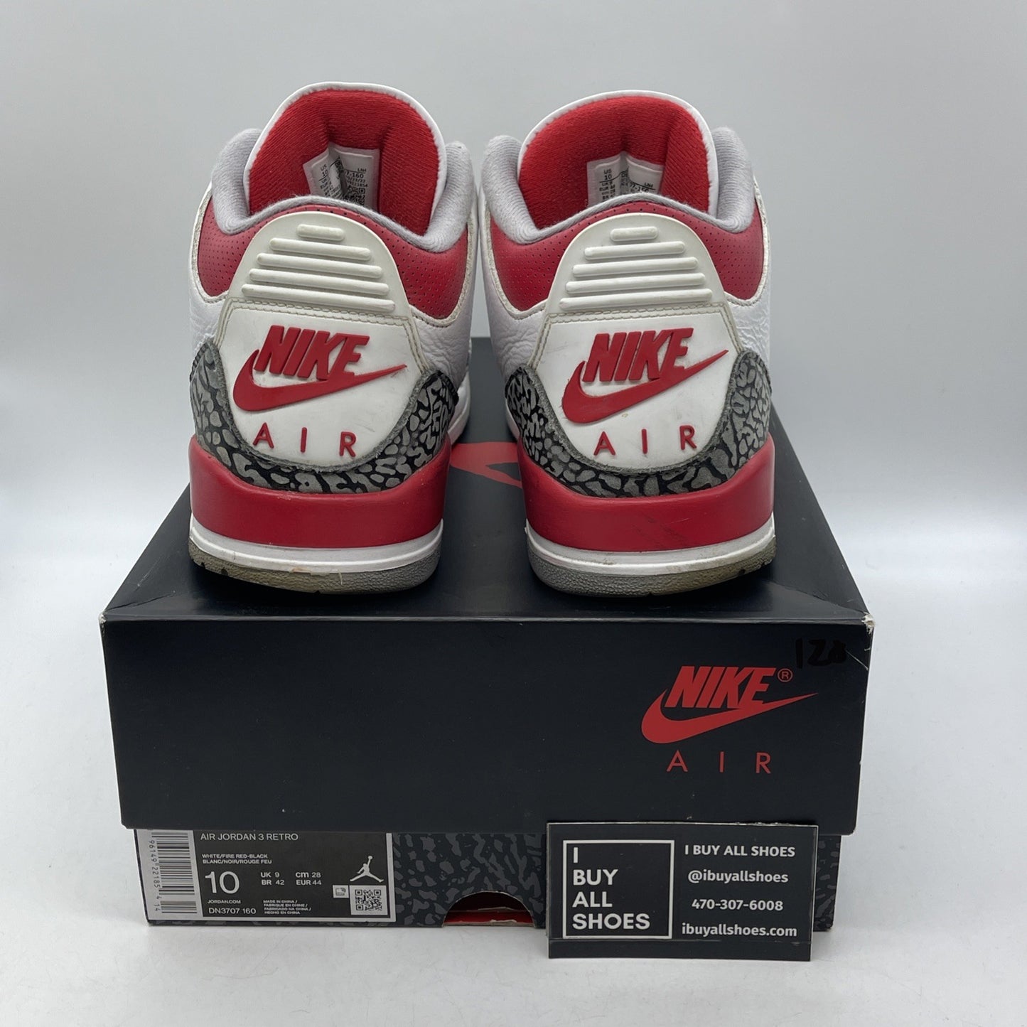 Size 10 - Jordan 3 Retro Mid Fire Red White Suede Leather (DN3707-160)