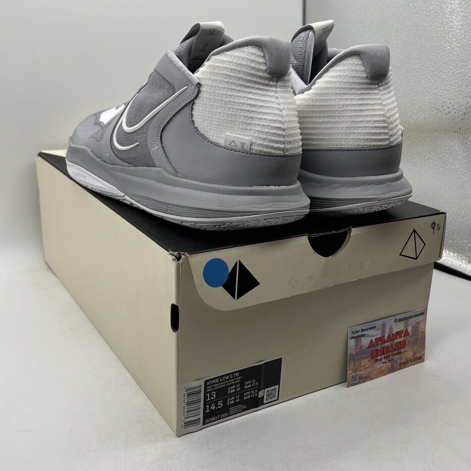 Size 13 - Nike Kyrie 5 Low Wolf Grey Suede Leather (DO9617-001)