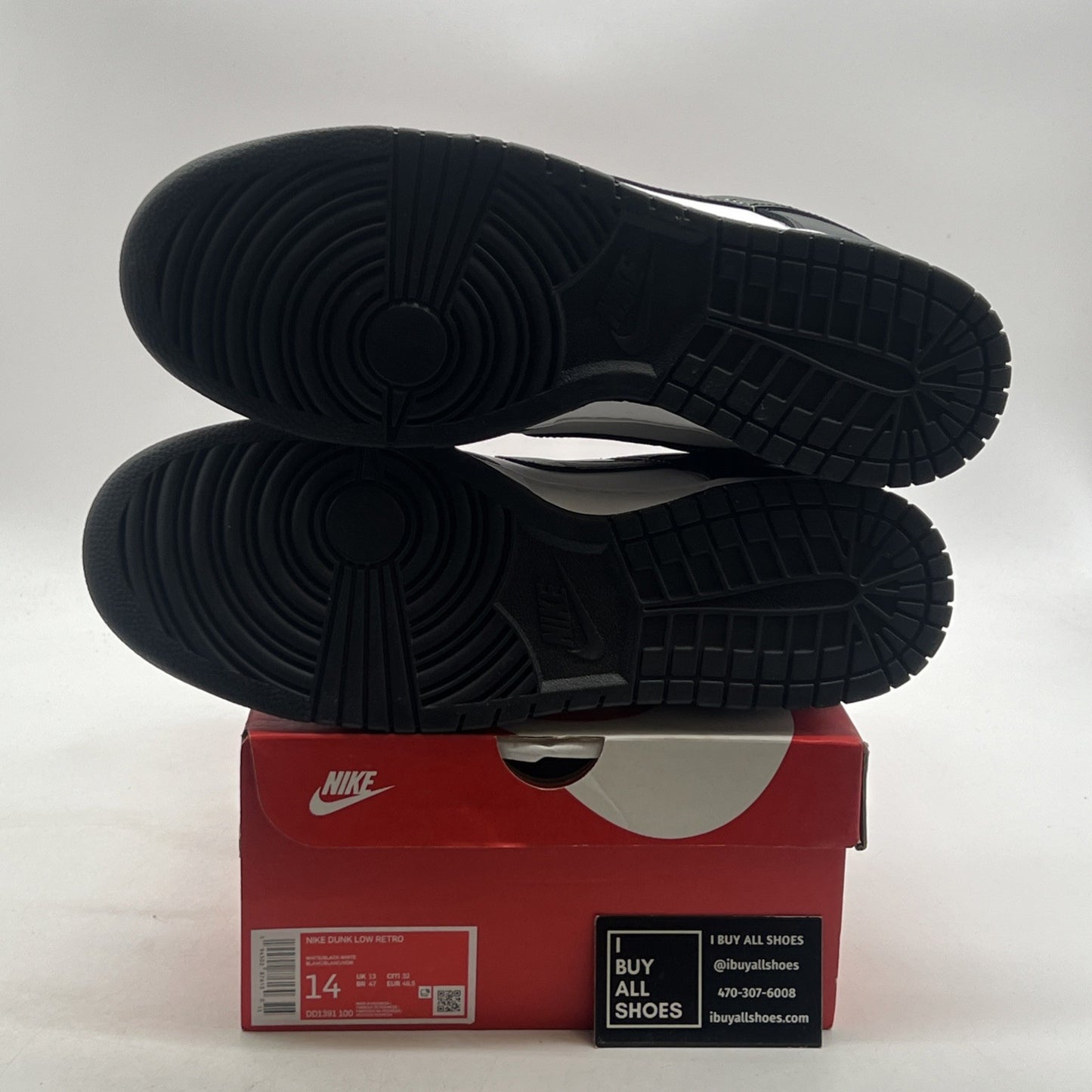 Size 14 - Nike Dunk Low Black White (DD1391-100)
