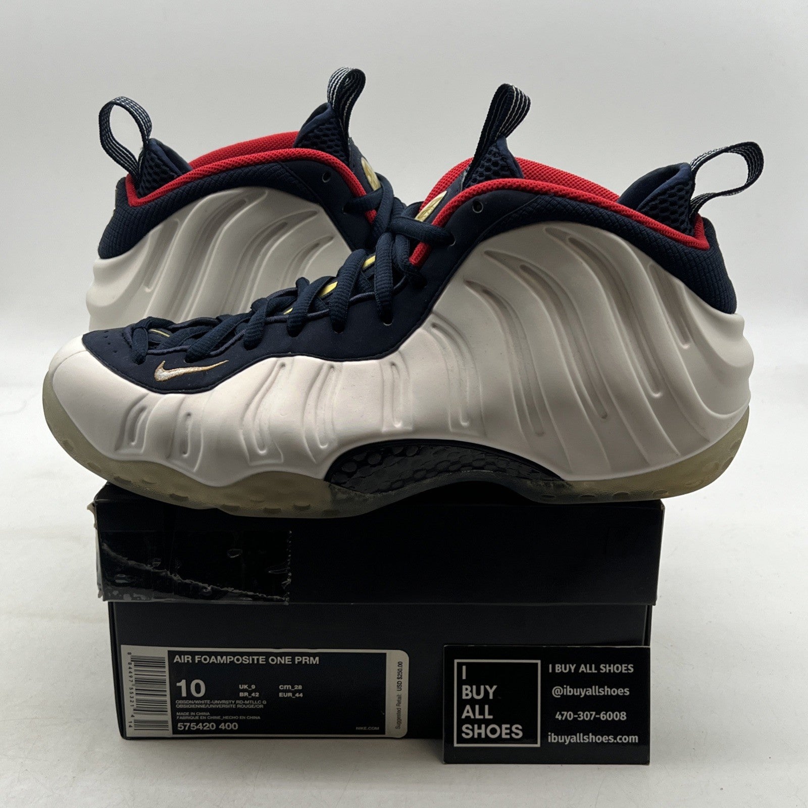 Size 10 - Nike Air Foamposite One PRM Olympic (575420-400)