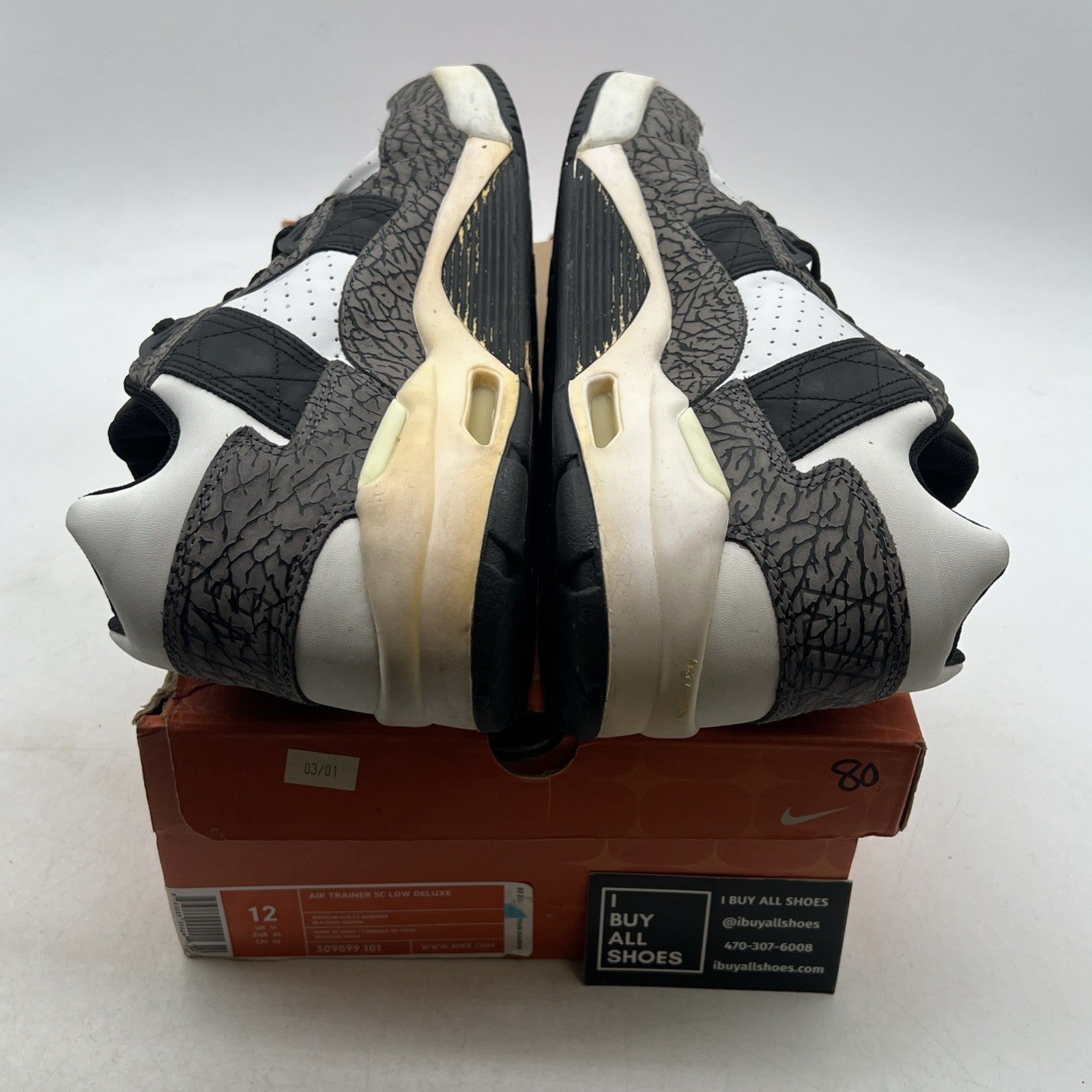 Size 12 - Nike Air Trainer Sc Deluxe Low White (309099-101)