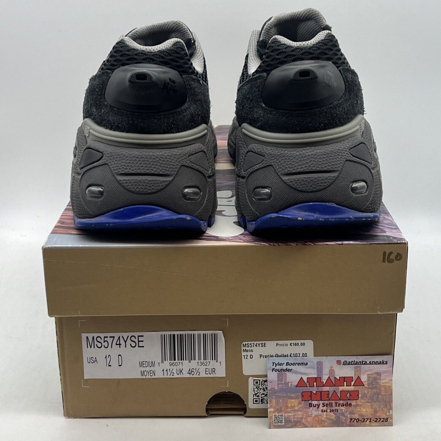 Size 12 - New Balance Salehe Bembury x 574 YURT Universal Communication - Black