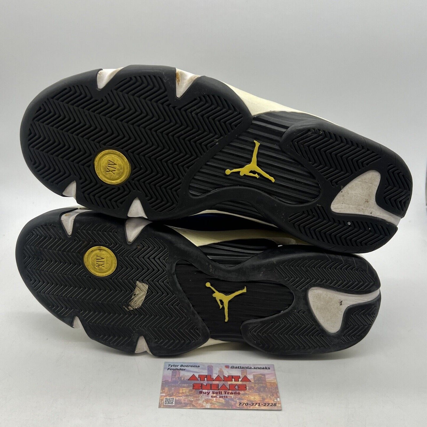 Size 11 - Air Jordan 14 Retro 2015 Low Laney Blue White Black Suede (807511-405)