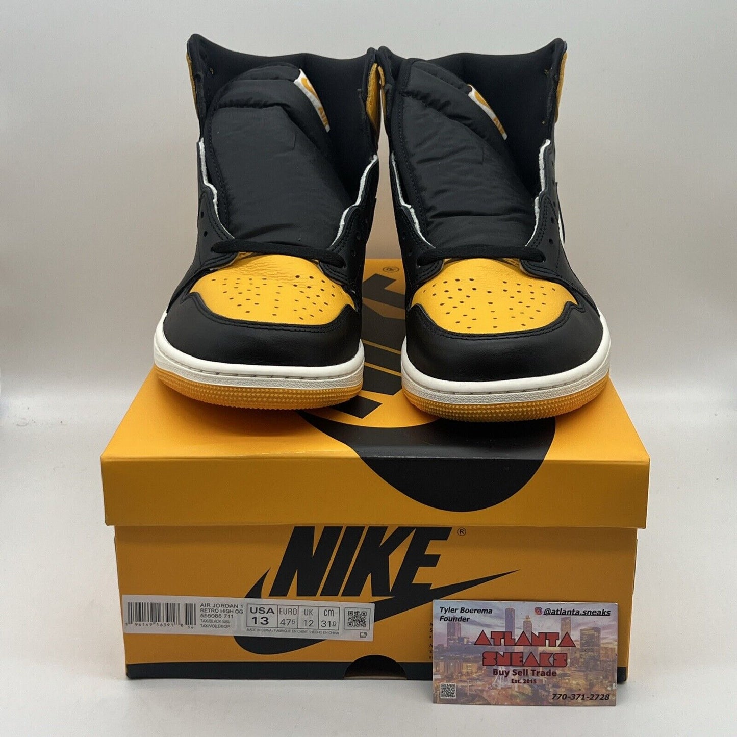 Size 13 - Jordan 1 Retro OG High Yellow Toe Brand New Og All