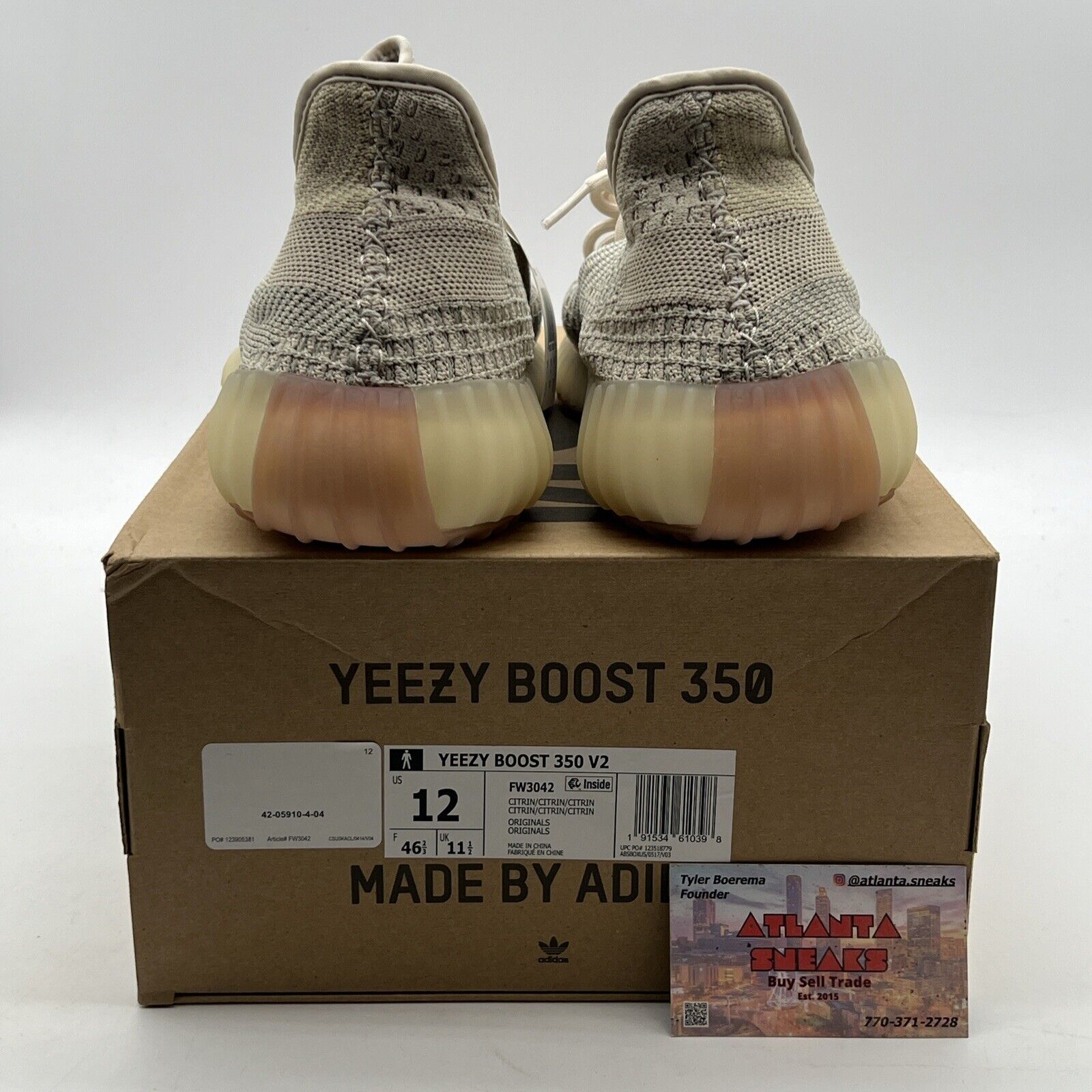 Size 12 - Yeezy Boost 350 V2 Citrin Non-Reflective (FW3042)