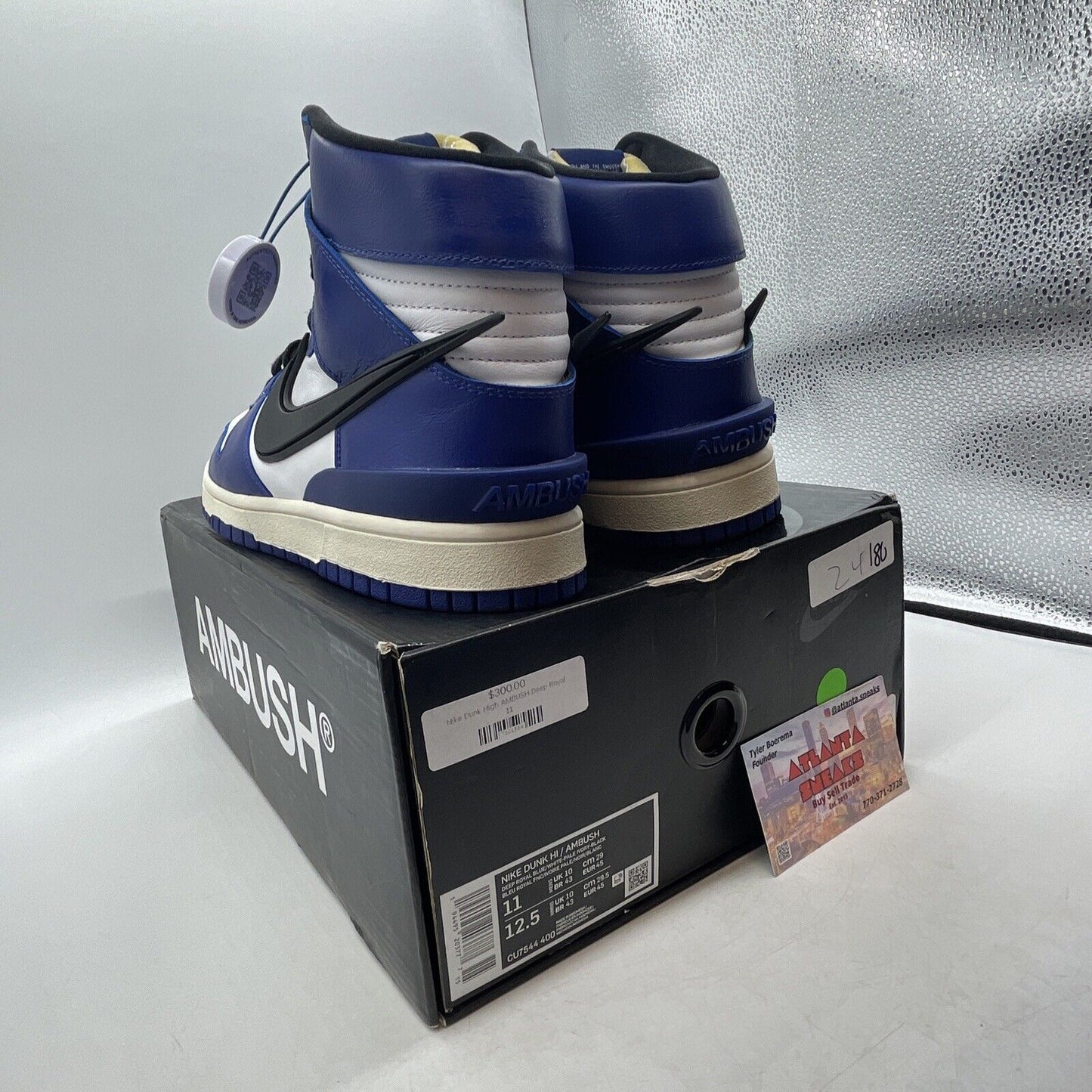 Size 11 - Nike AMBUSH x Dunk High Deep Royal White Black Blue (CU7544-400)