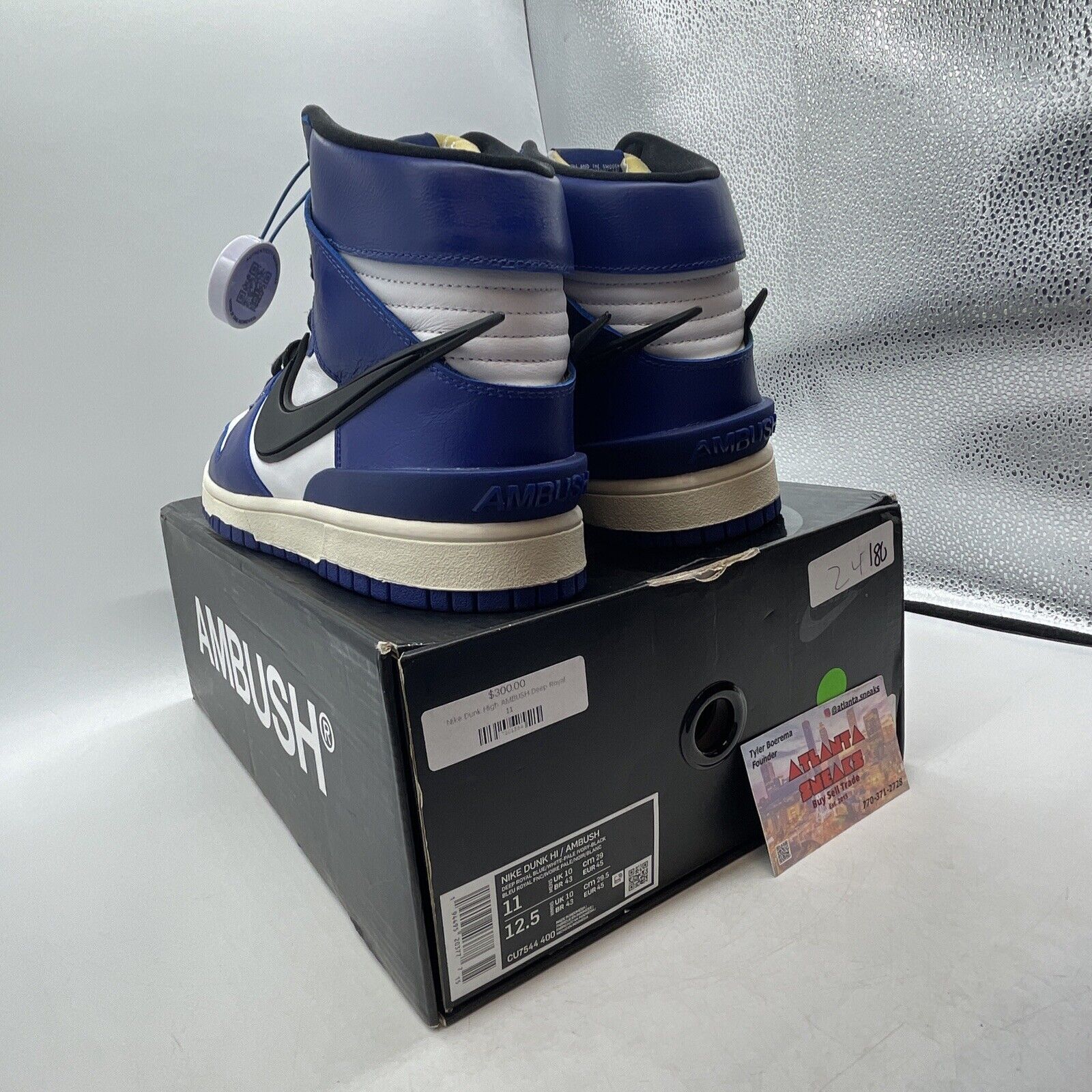 Size 11 - Nike AMBUSH x Dunk High Deep Royal White Black Blue (CU7544-400)