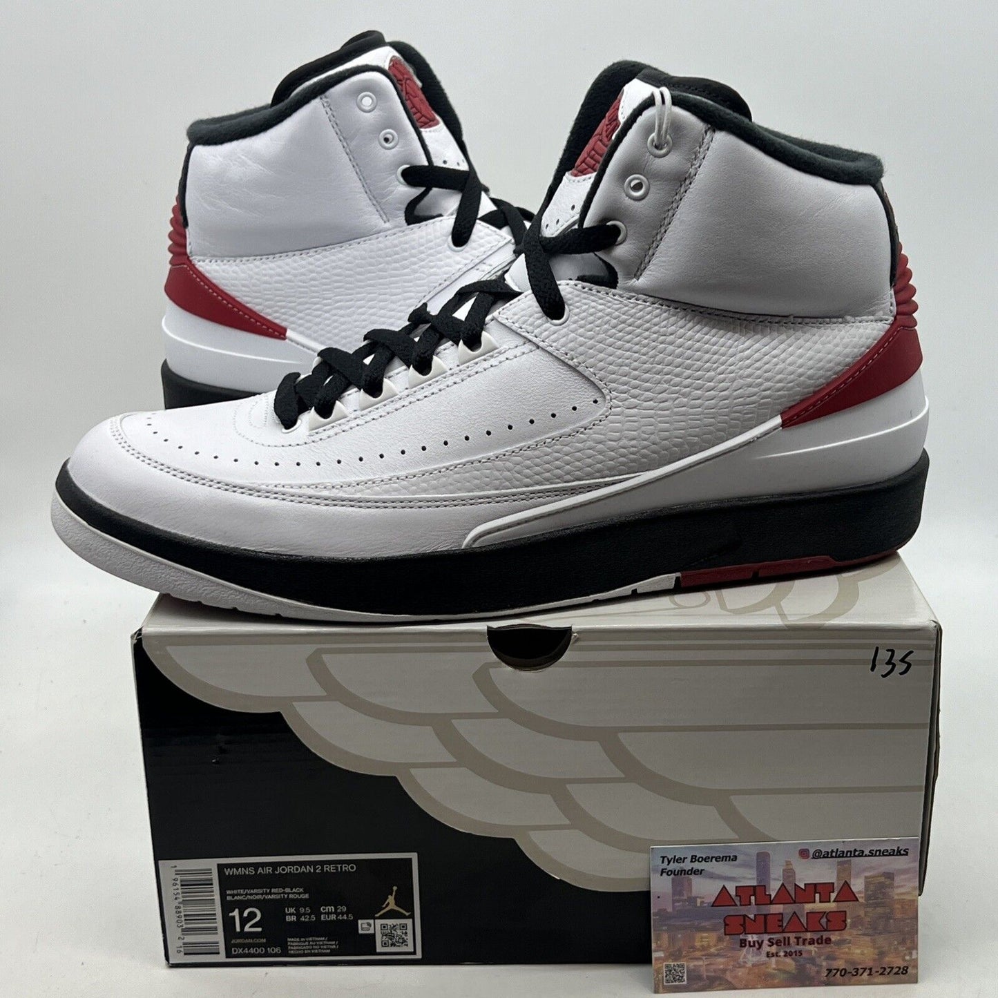 Size 12 - Air Jordan 2 Retro 2022 Chicago W White Black Red Leather (DX4400-106)