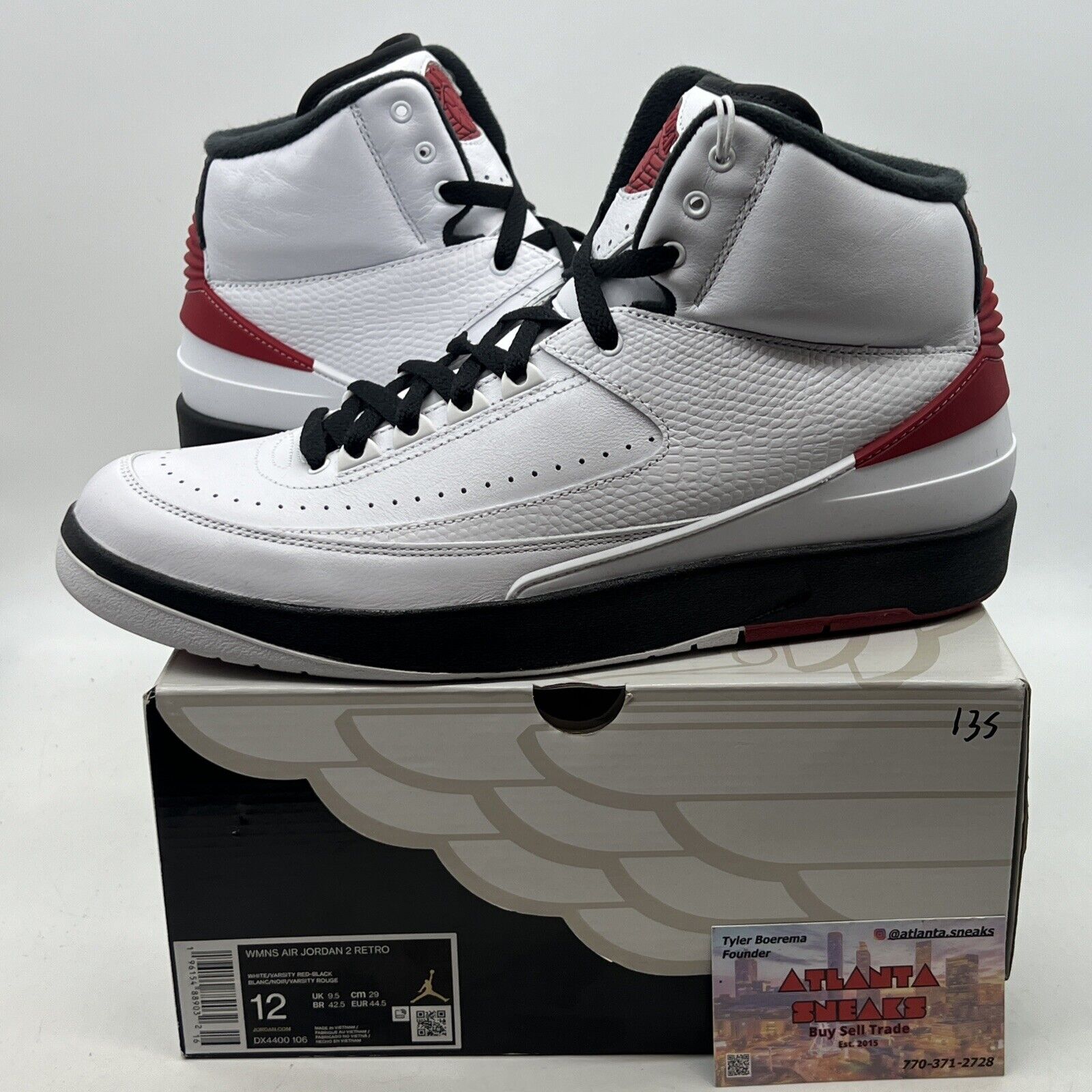 Size 12 - Air Jordan 2 Retro 2022 Chicago W White Black Red Leather (DX4400-106)