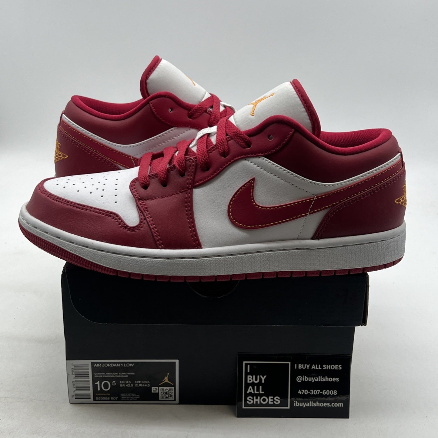 Size 10.5 - Air Jordan 1 Low Cardinal Red 2022 (553558-607)