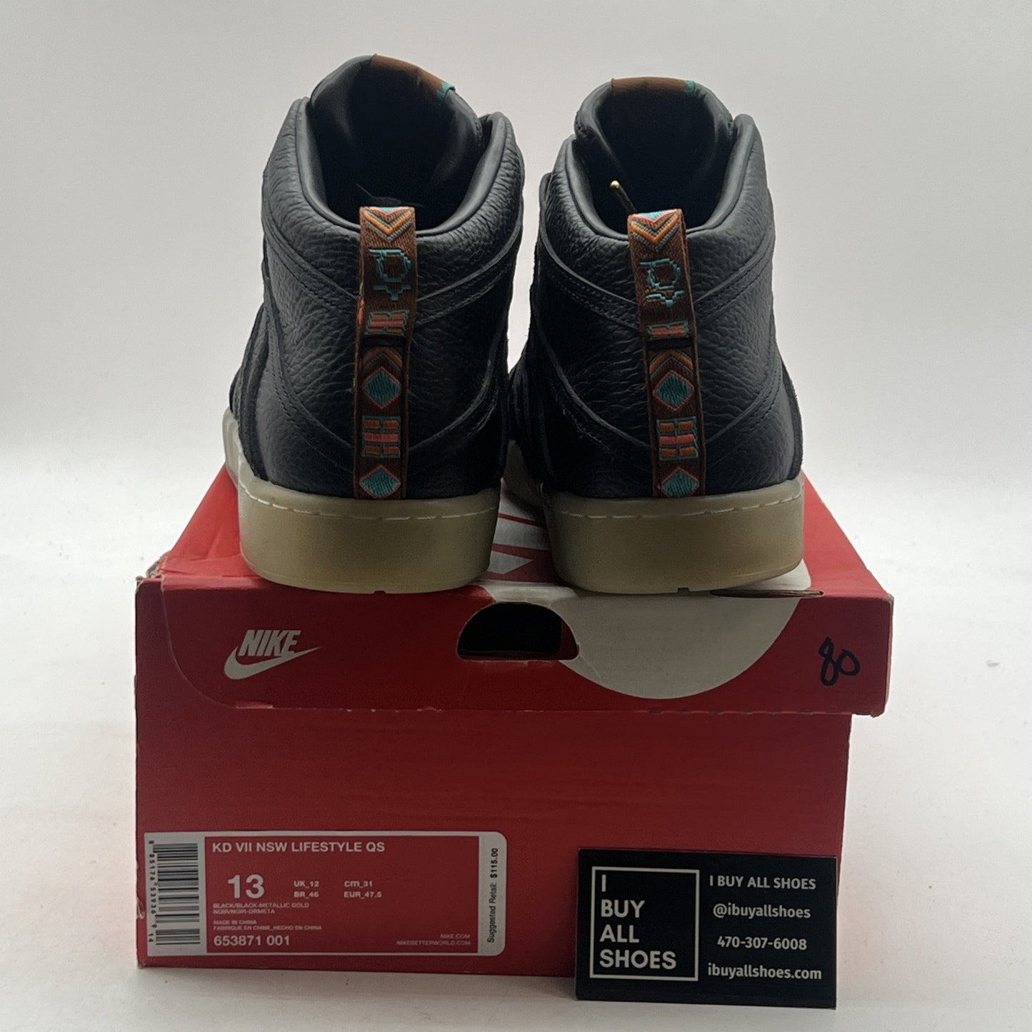 Size 13 - Nike KD 7 Lifestyle Black (653871-001)