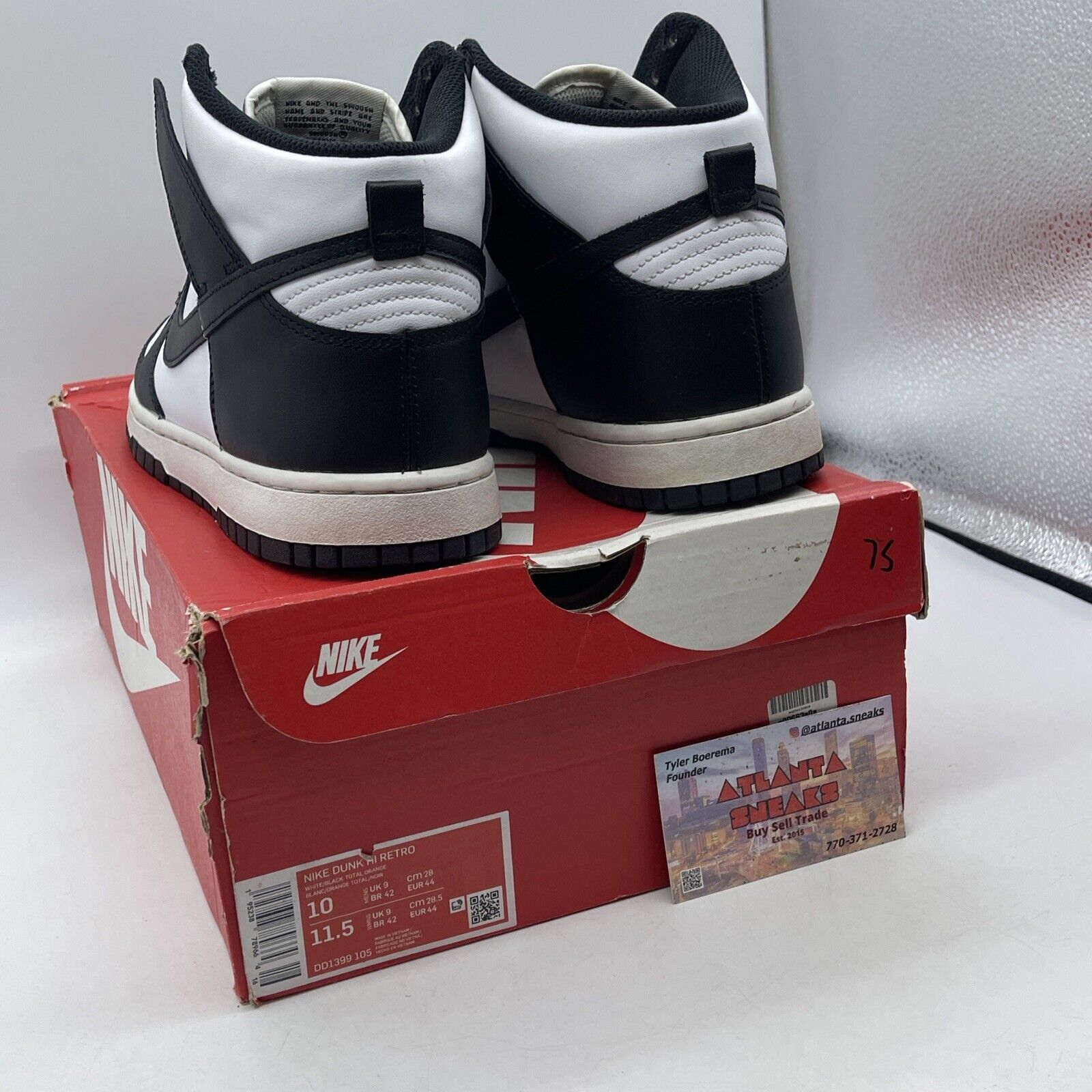 Size 10 - Nike Dunk High Black White Leather (DD1399-105)