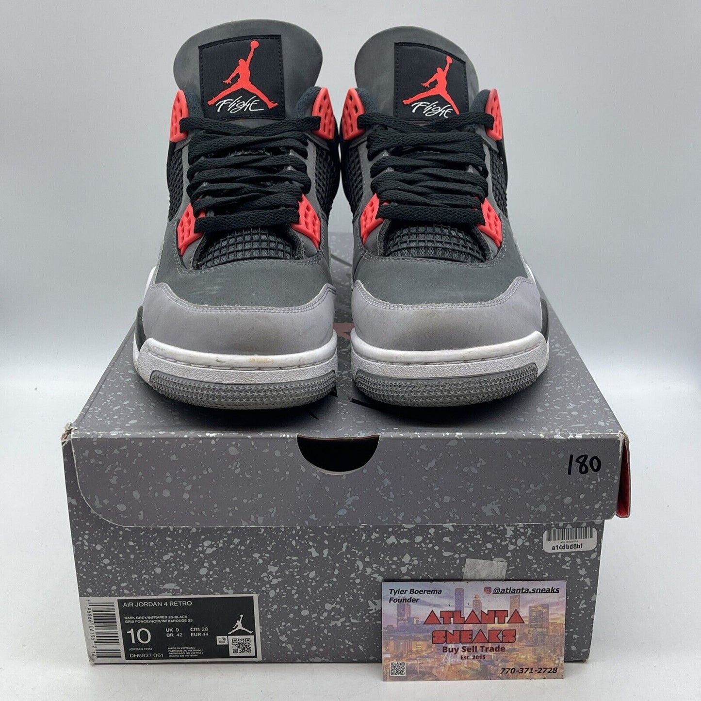 Size 10 - Jordan 4 Retro Mid Infrared White Grey Black White Suede (DH6927-061)