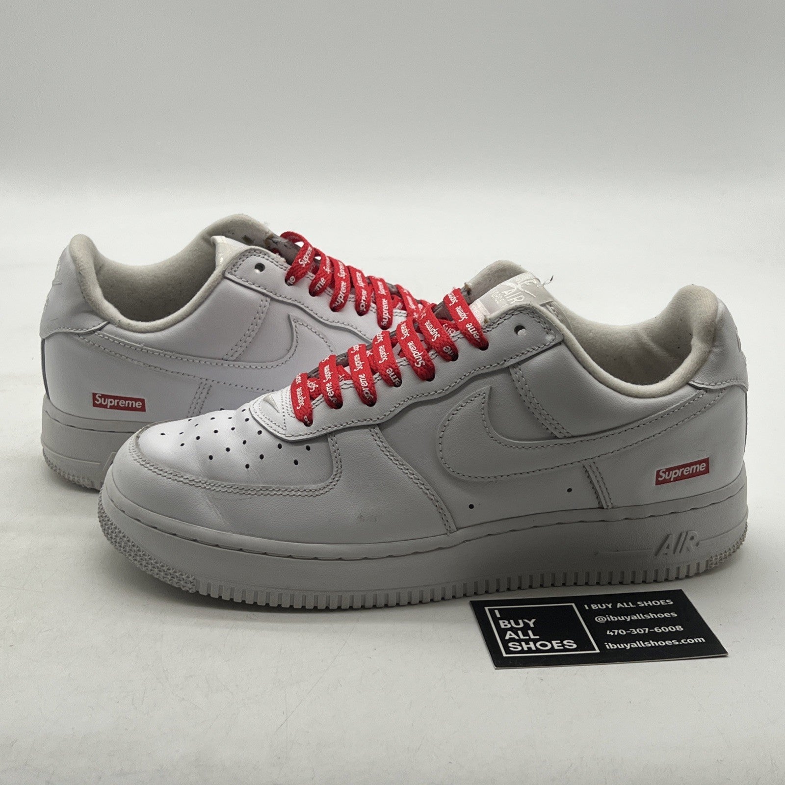 Size 8 - Nike Air Force 1 x Supreme Low Box Logo - White (CU9225-100)