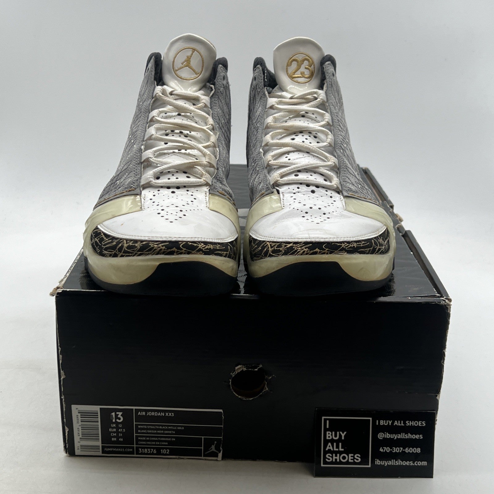 Size 13 - Air Jordan 23 OG White Stealth (318376-102)