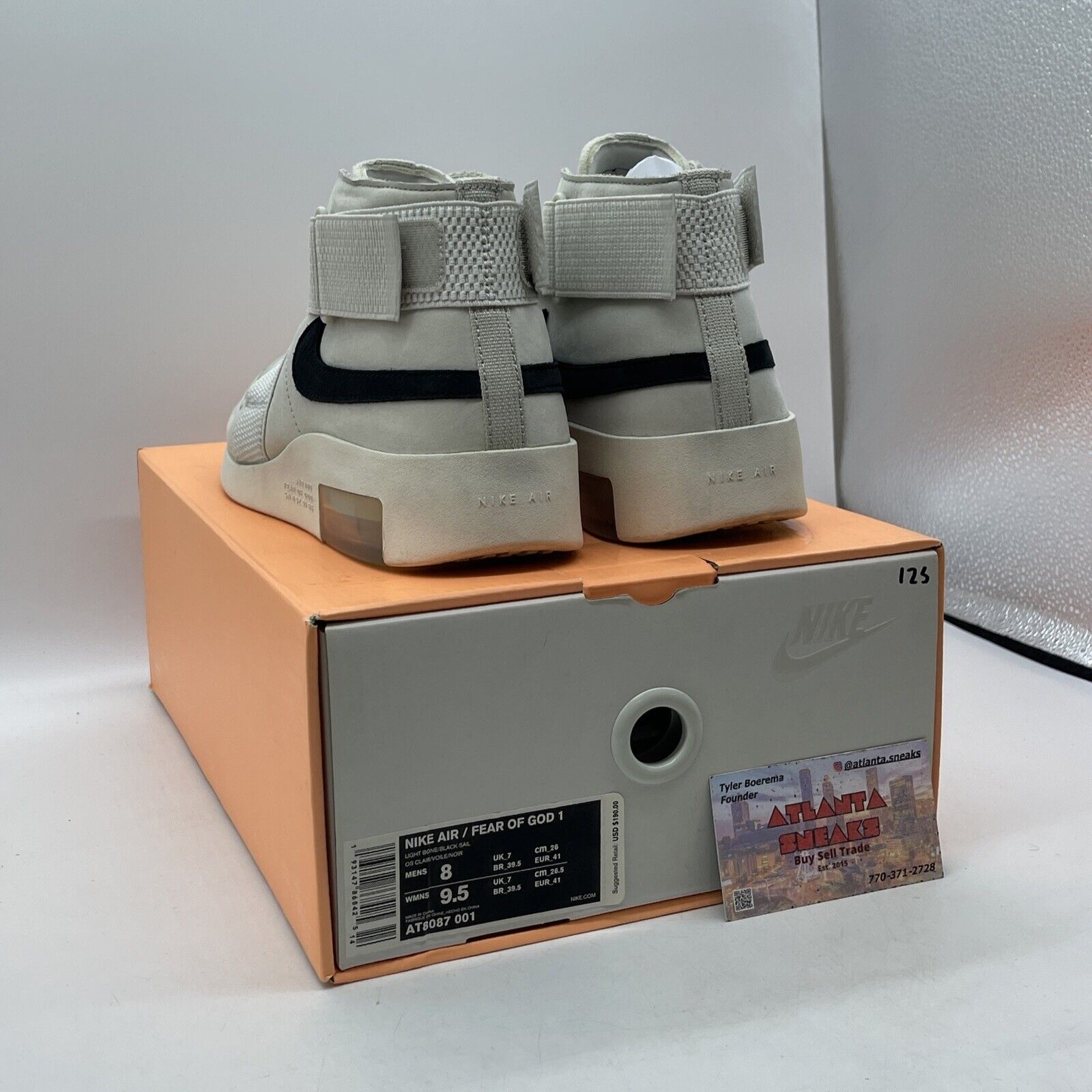 Size 8 - Nike Air Fear Of God Raid Light Bone Tan Brown Suede Black (AT8087-001)
