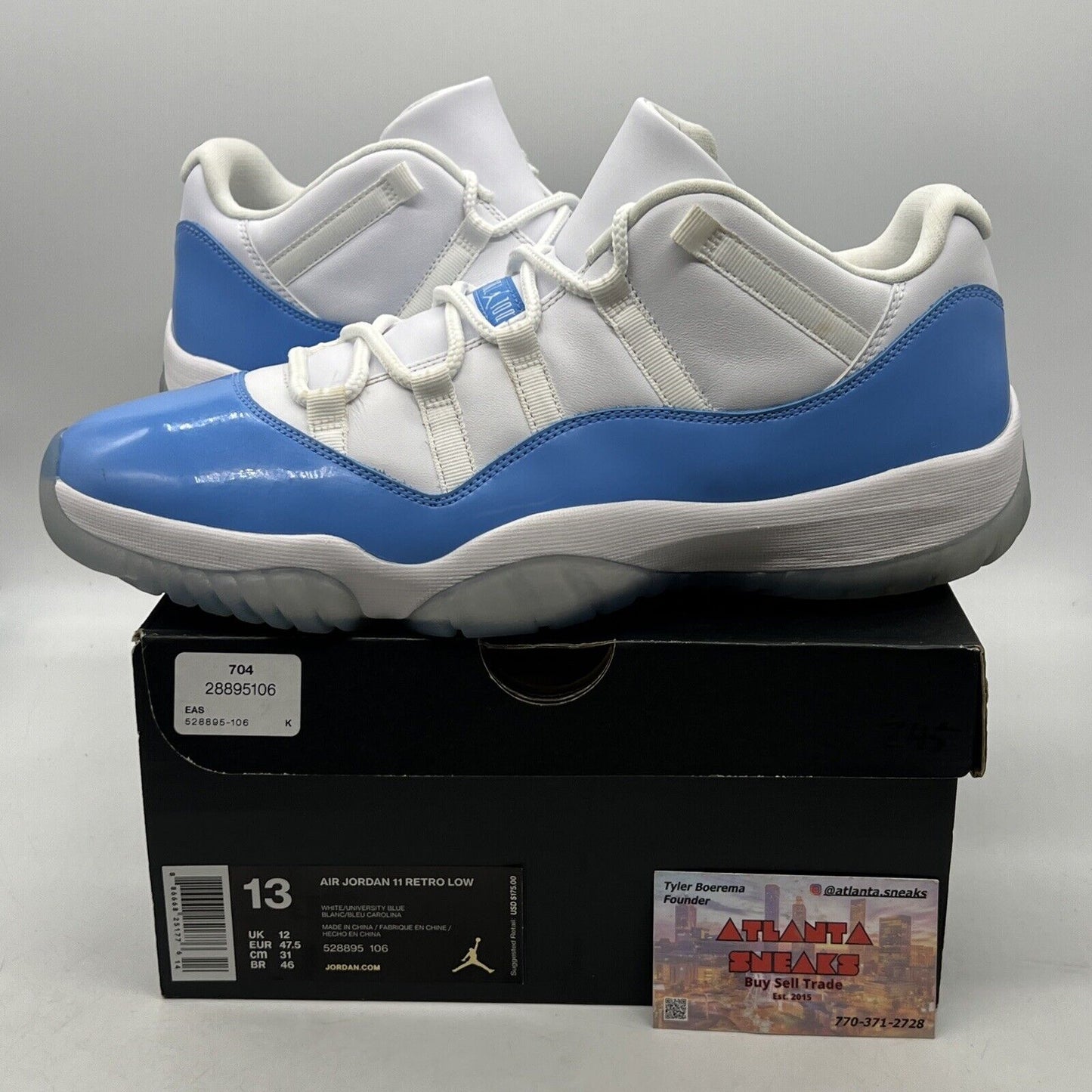 Size 13 - Jordan 11 Retro Low UNC 2017 White Leather Icey (528895-106)