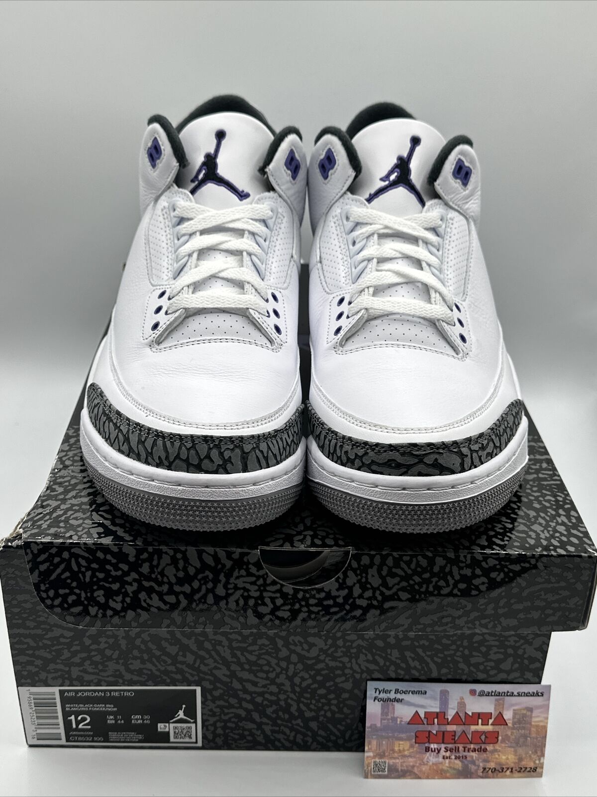 Air Jordan 3 Retro / Men's Size 12 / Dark Iris / CT8532105 / Now Sold Out !