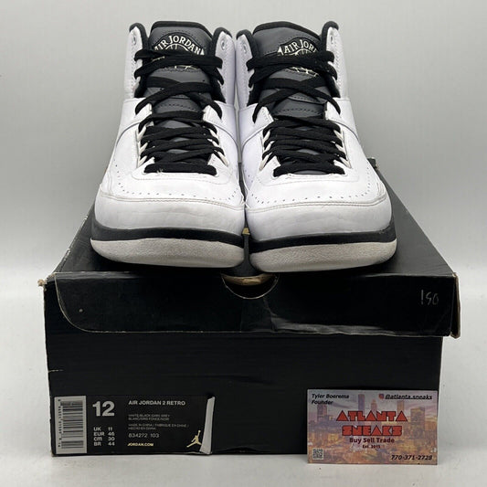 Size 12 - Air Jordan 2 Retro Wing It Black White Grey Leather (834272-103)