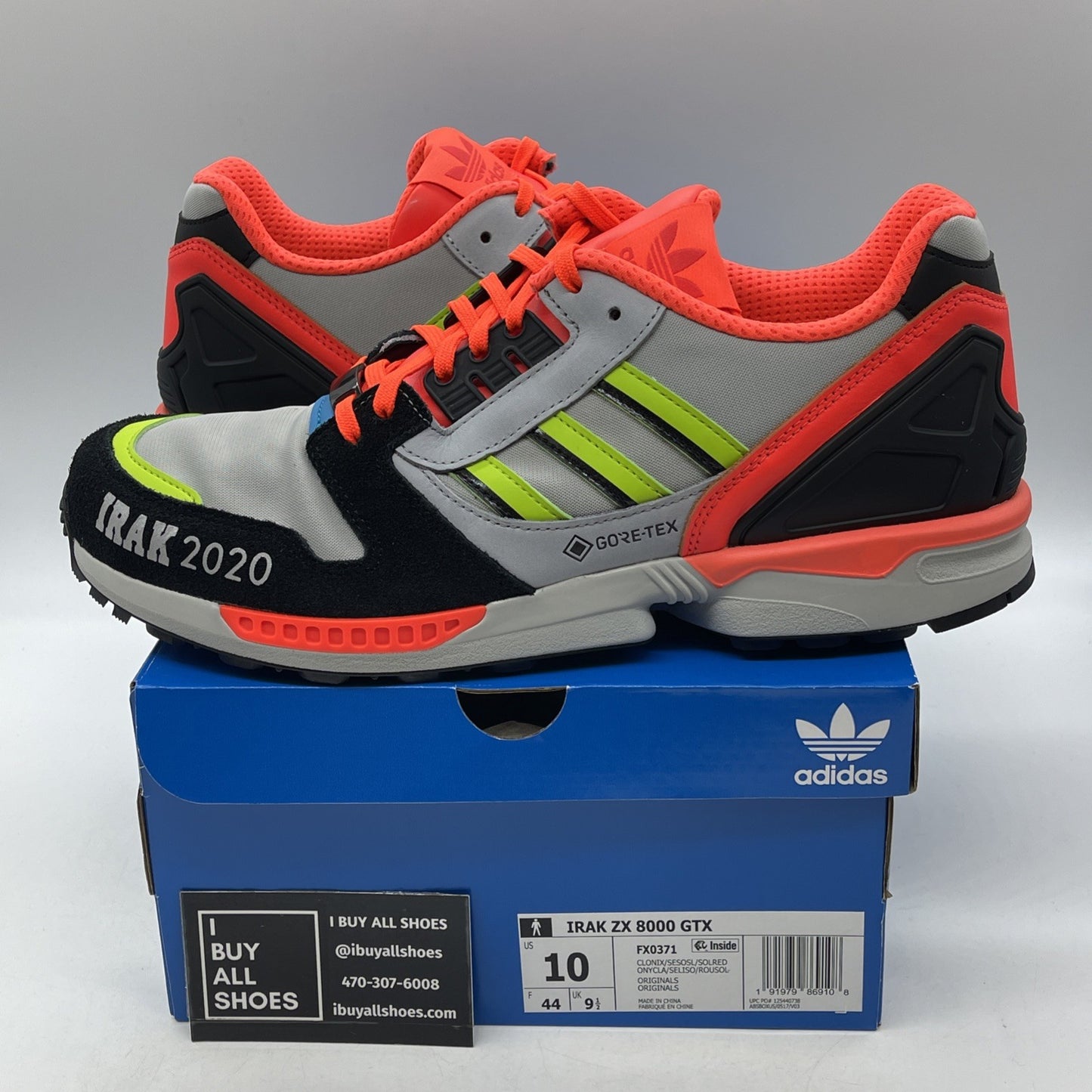 Size 10 - adidas IRAK x ZX 8000 GTX A-ZX Series Orange (FX0371)