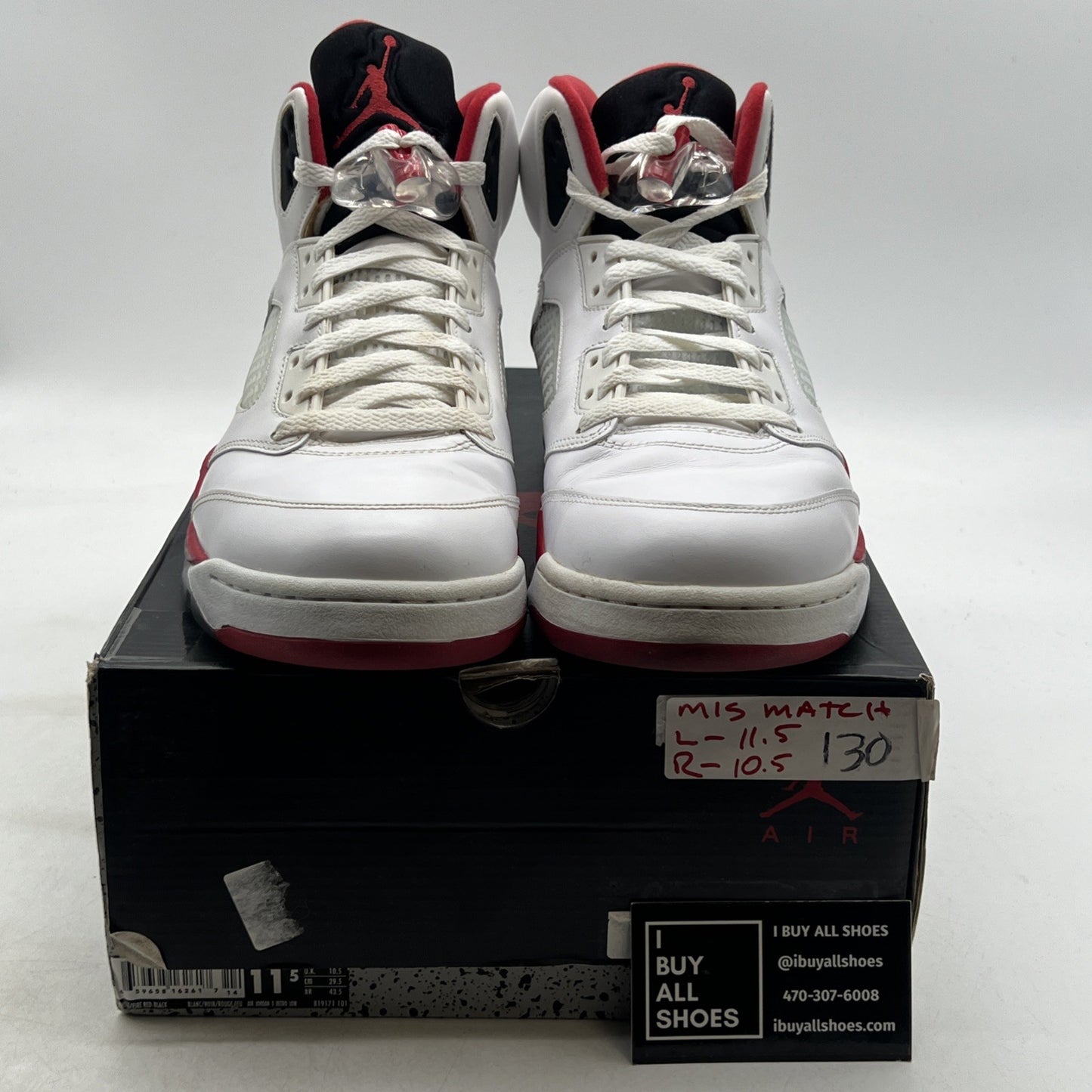 Size 11.5 - Air Jordan 5 Retro 2016 Low Fire Red (819171-101)